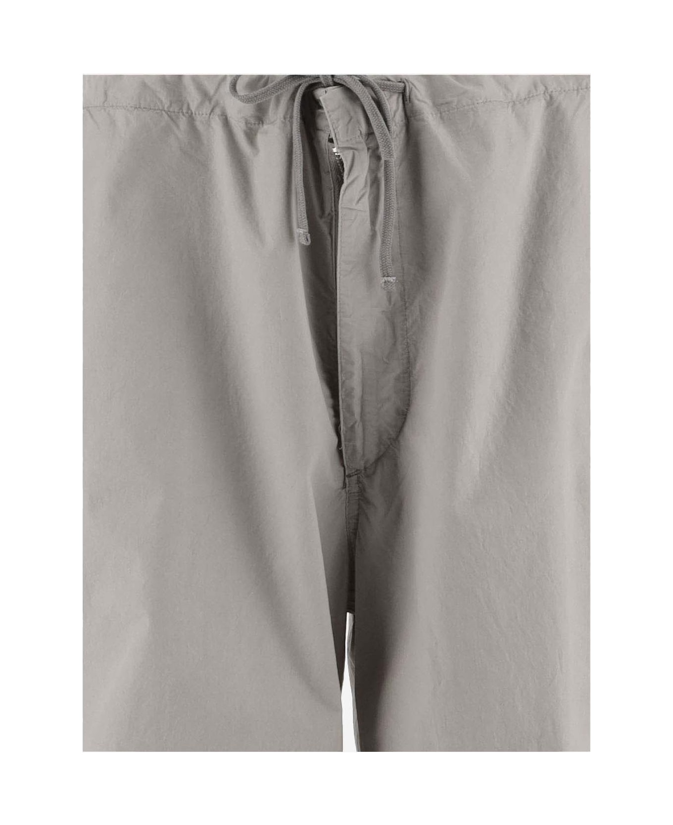 Autry Cotton Trousers With Logo - Grigio