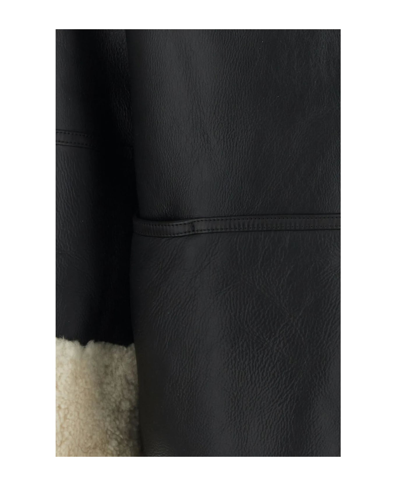 Totême Dark Brown Leather Jacket - Black