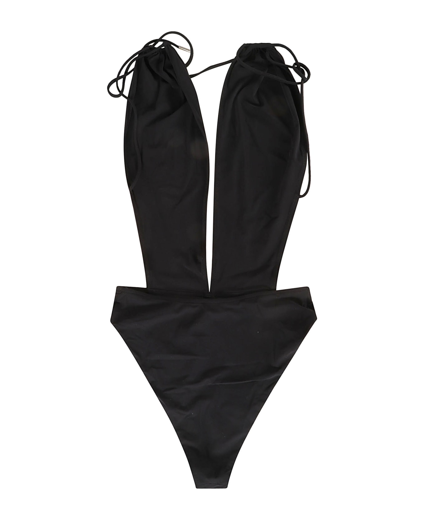 Saint Laurent Maillot V-halter Swimsuit - Black