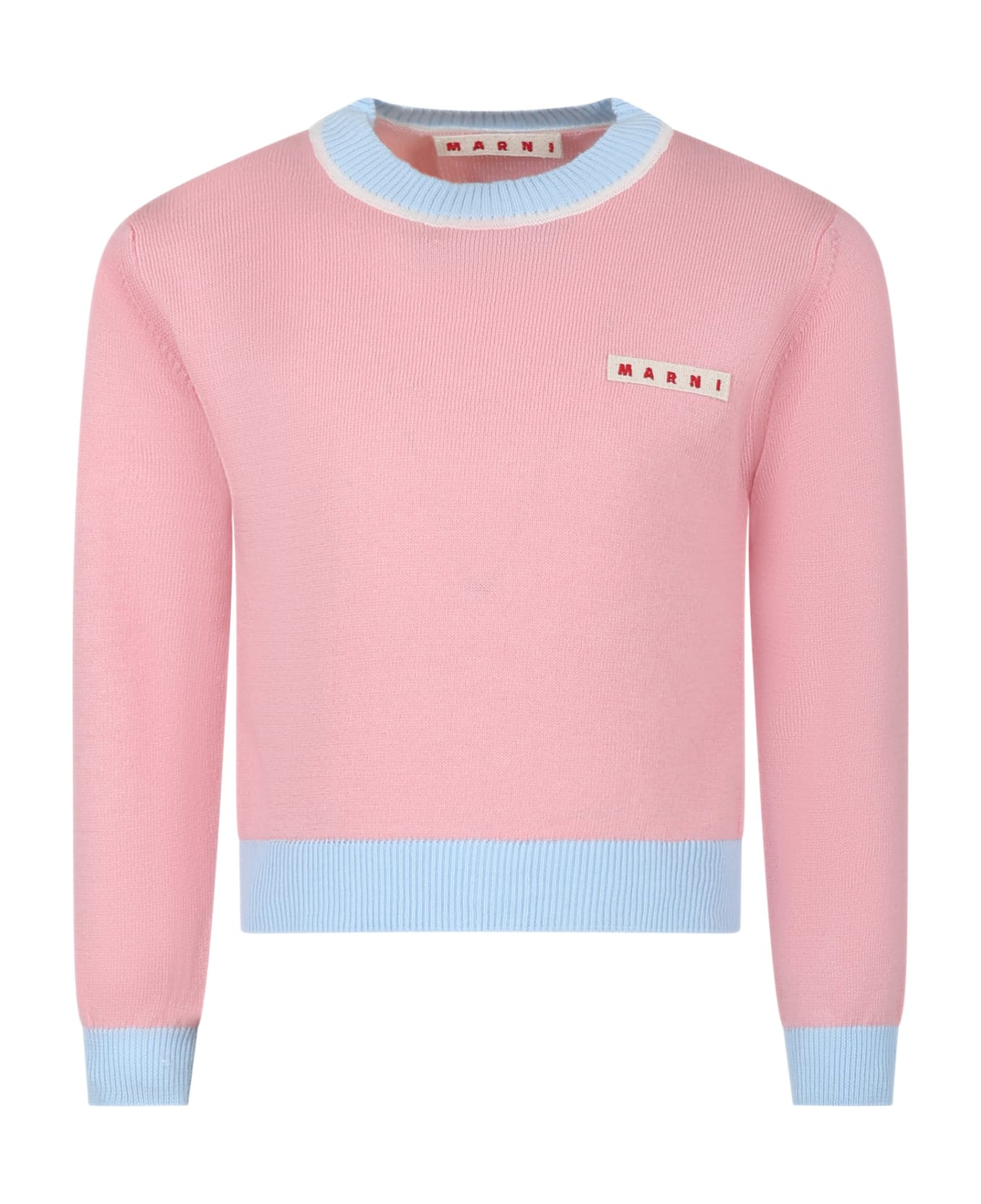 Marni Pink Sweat For Girl With Logo - Pink