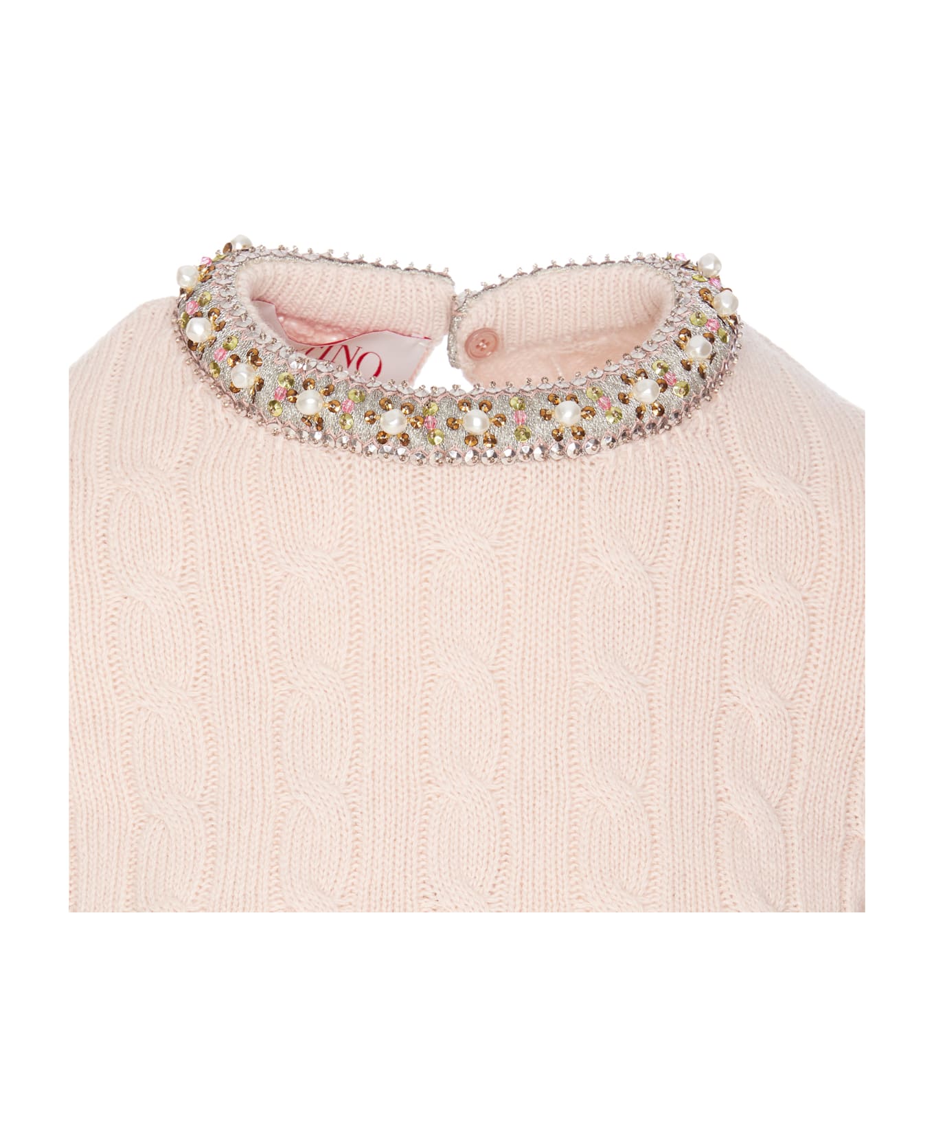 Valentino Garavani Embroidered Wool Sweater - Pink
