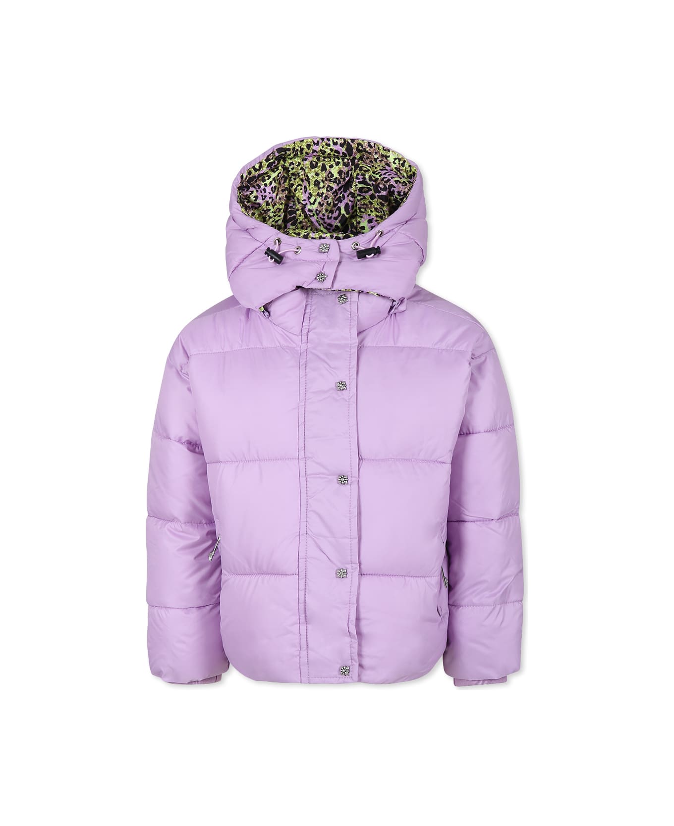 Richmond Lilac Down Jacket For Girl With Logo - Lilac