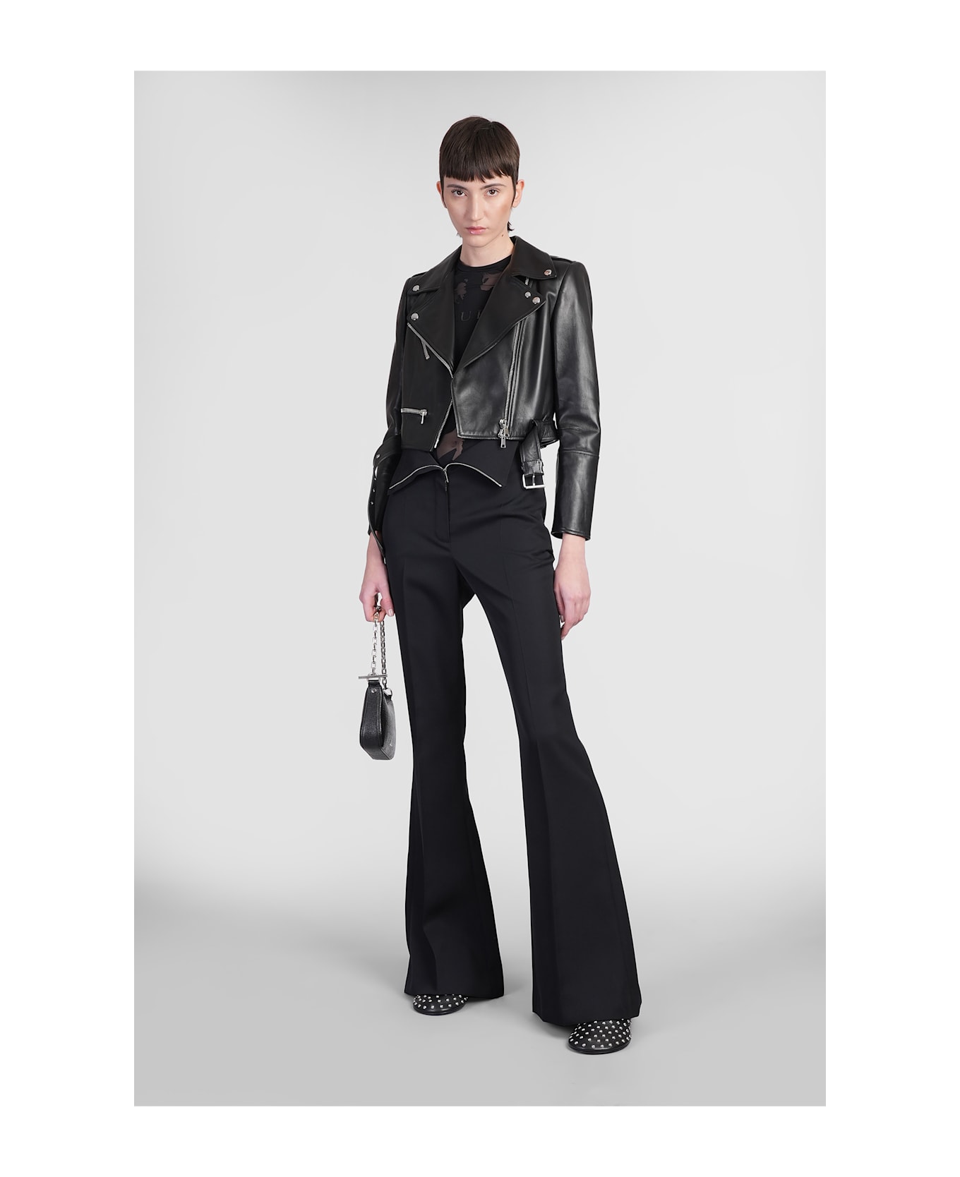 Alexander McQueen Biker Jacket In Black Leather - black