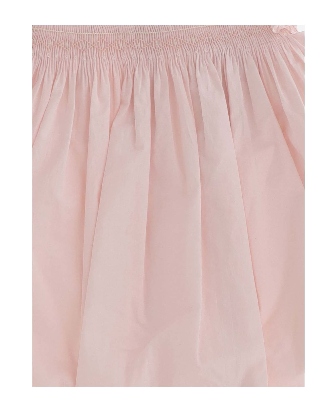 Bonpoint Cotton Dress With Smock Stitch Embroidery - Pink