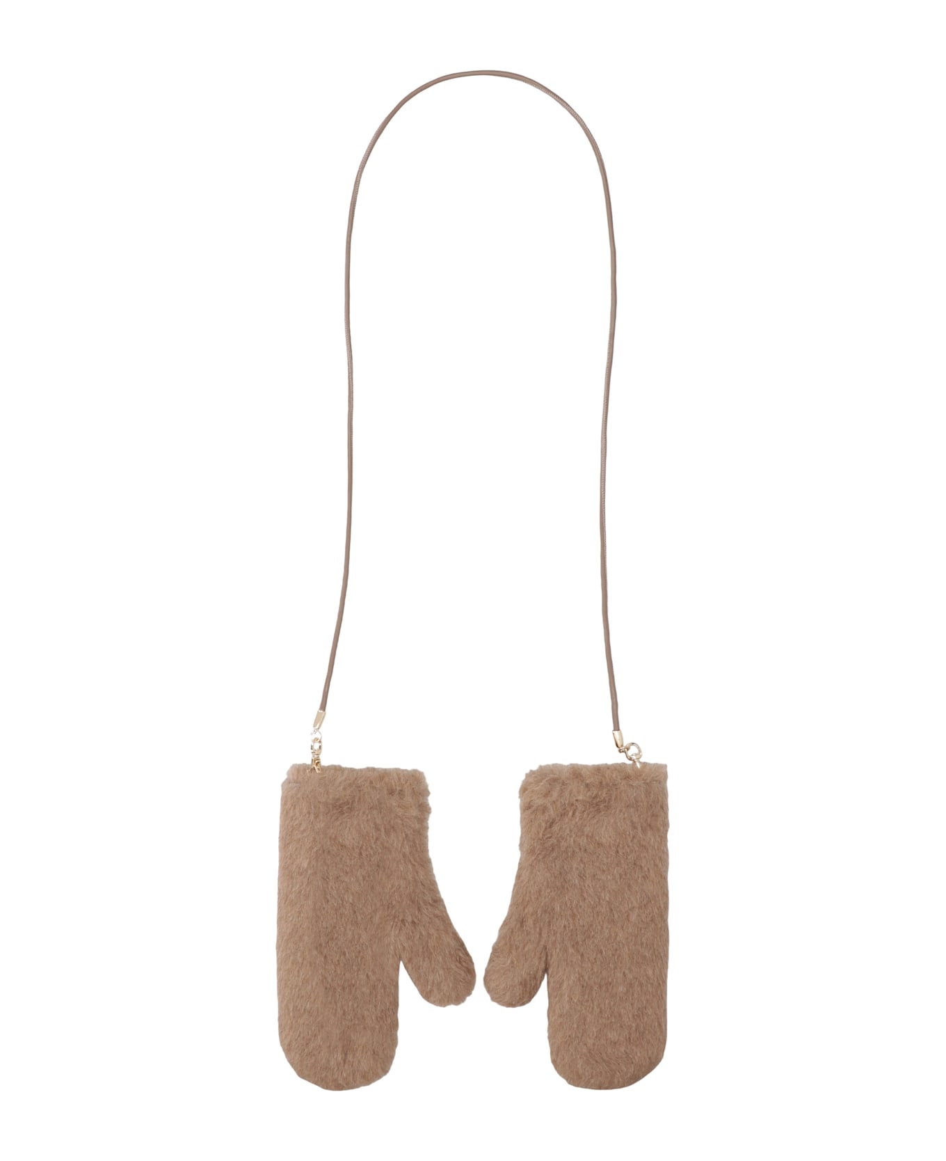Max Mara Mittens In Teddy Made Of Alpaca And Cashmere - brown