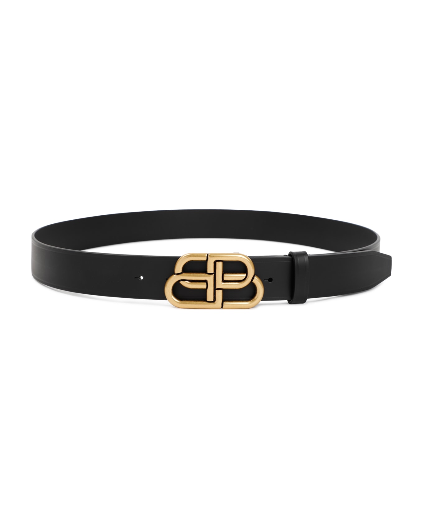 Balenciaga Leather Bb Belt - Black
