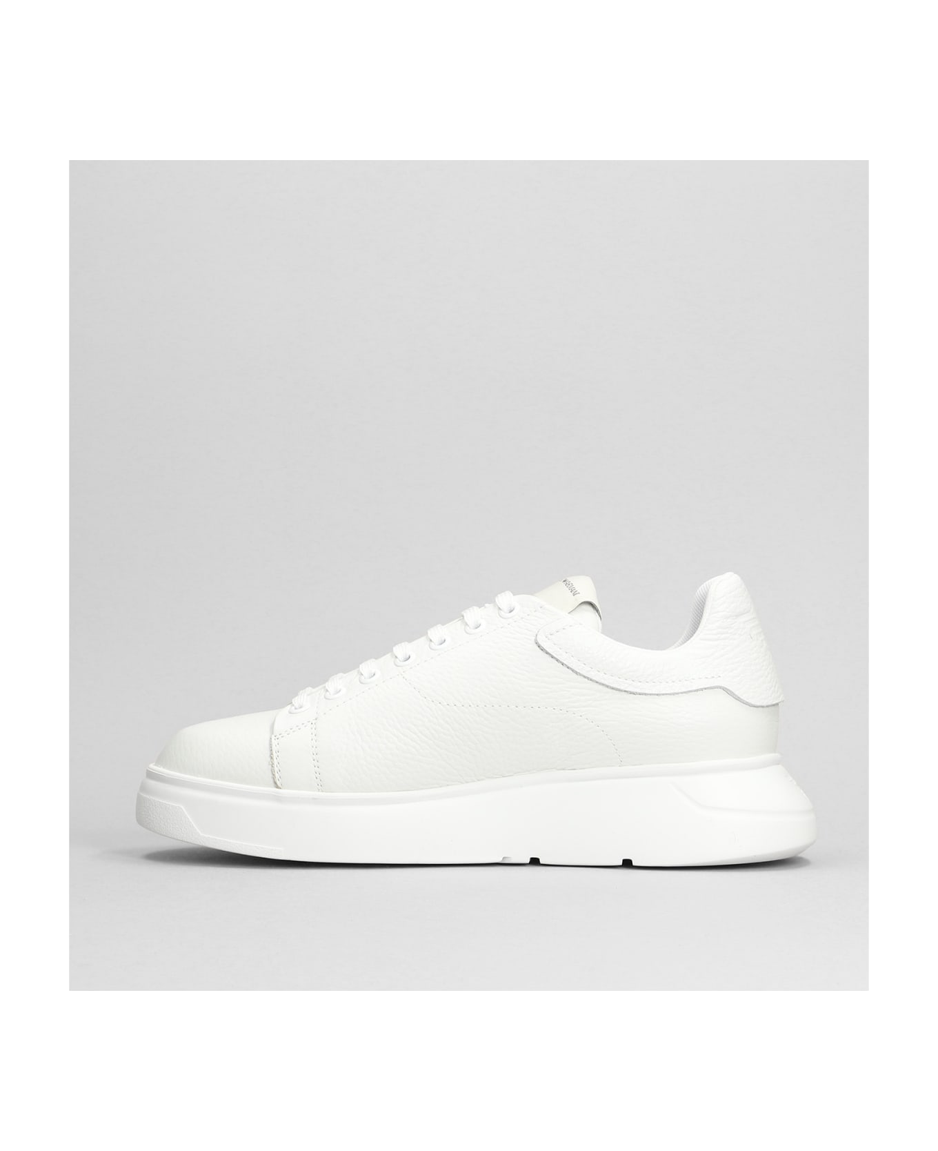 Emporio Armani Sneakers In White Leather - white