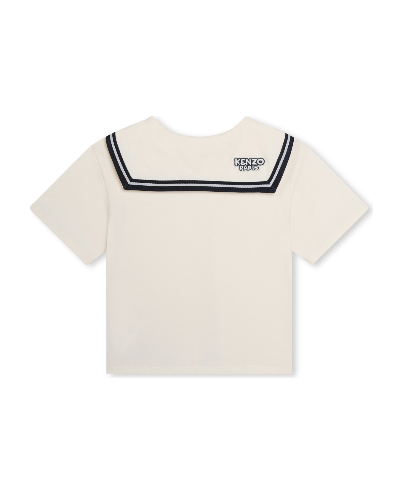 Kenzo Kids T-shirt Con Colletto Alla Marinara - Cream