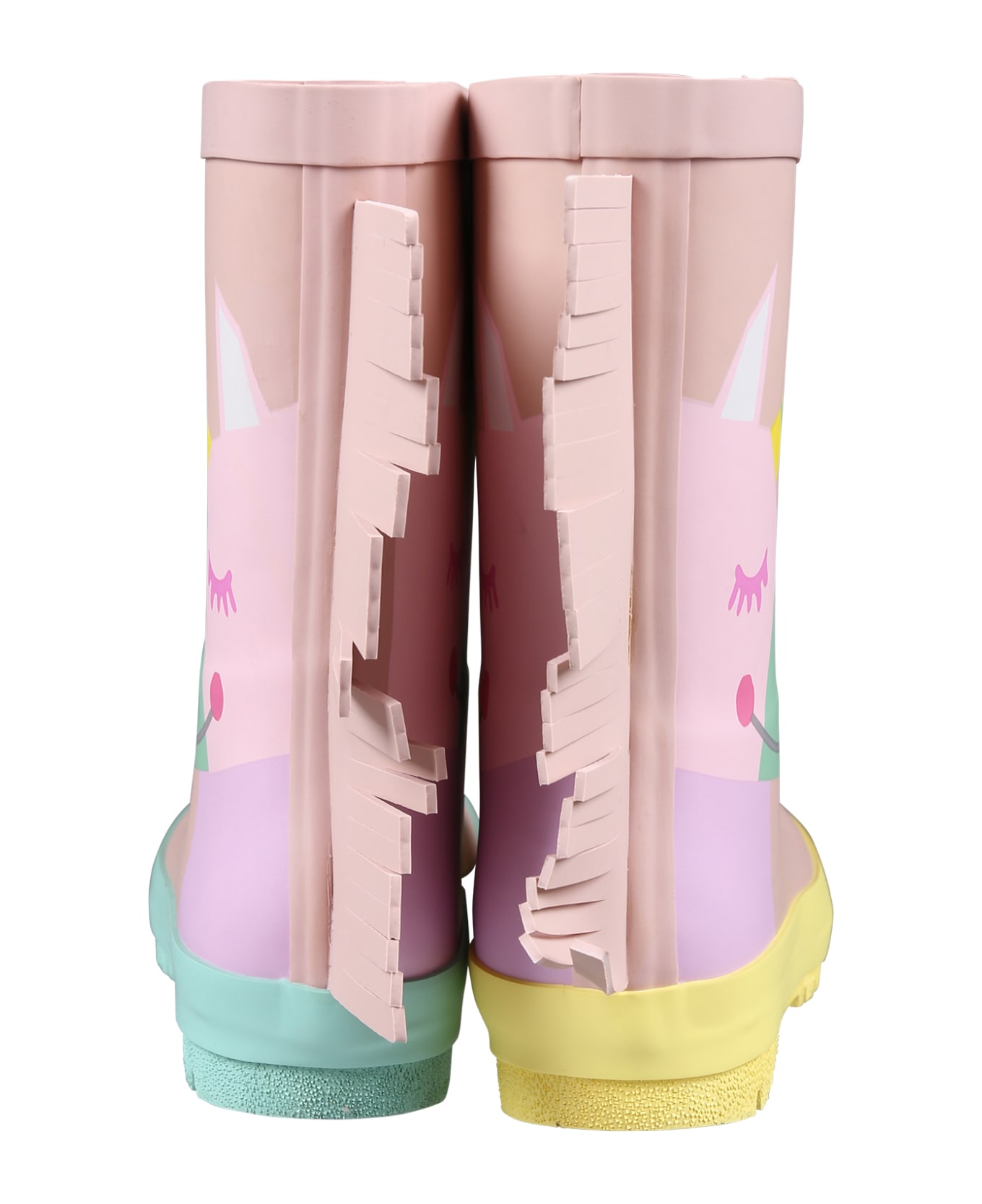 Stella McCartney Kids Pink Rain Boots For Girl With Unicorns - Pink