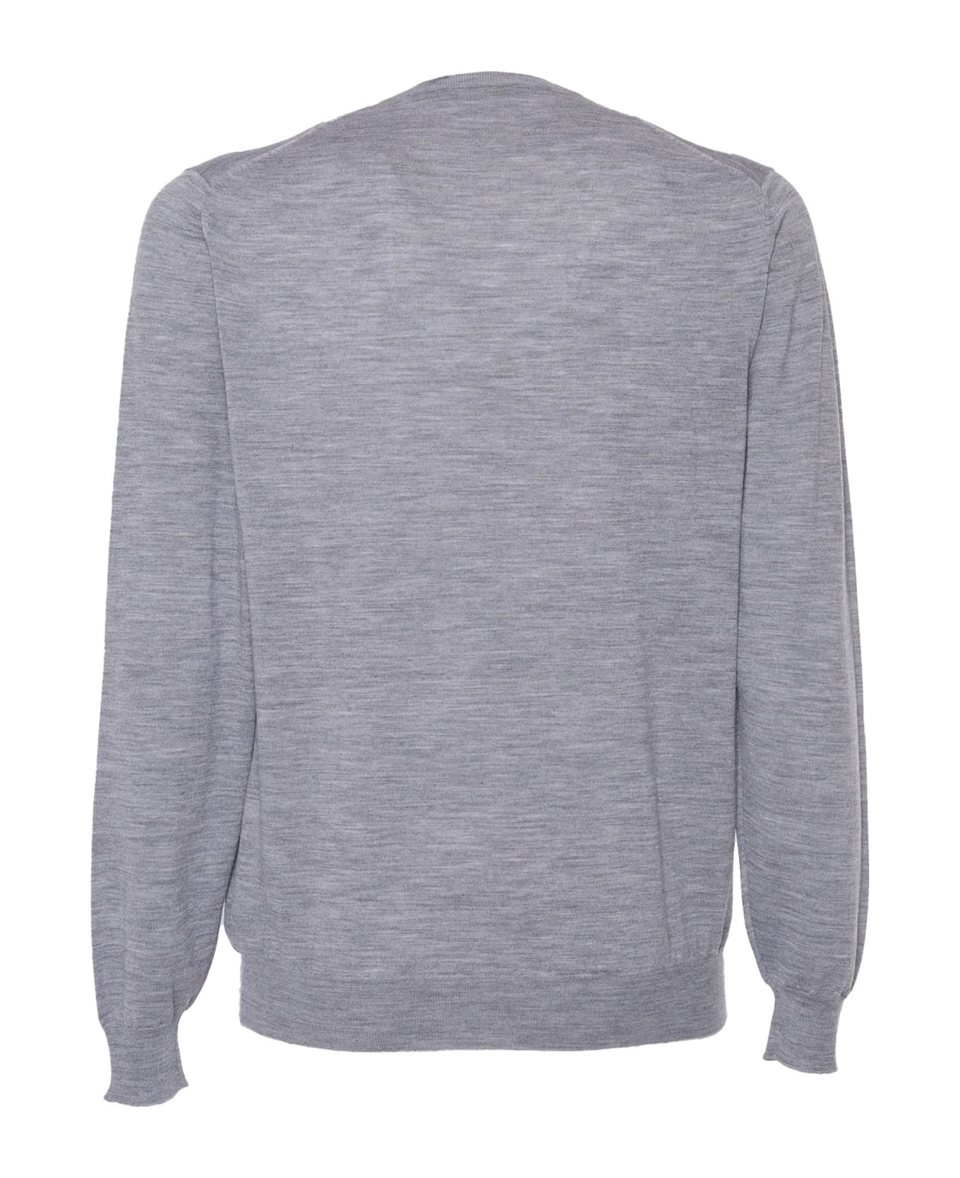 Fedeli Gray Pullover In Cool Wool - MULTICOLOR