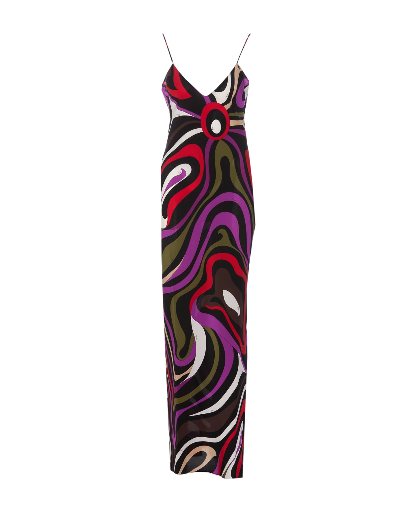 Pucci Marmo Print Silk Long Dress - MultiColour