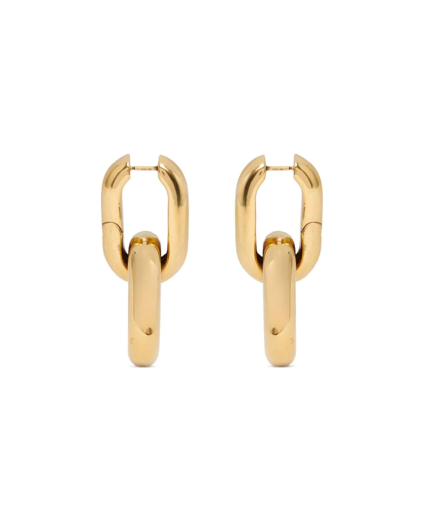 Alexander McQueen Peak Chain Logo Engraved Earrings - Gold