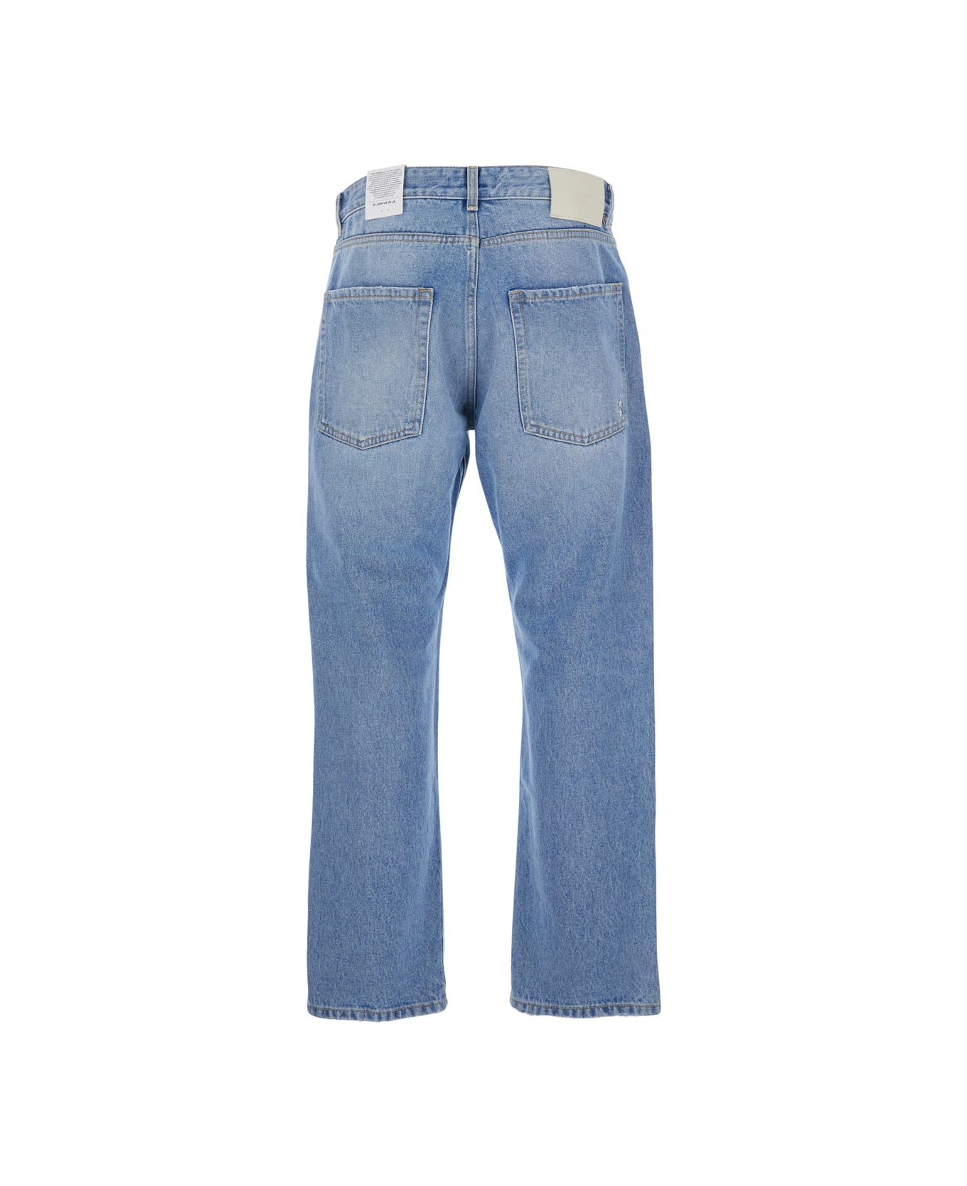 Icon Denim Light Blue Jeans With Logo Patch On The Rear In Denim Man - Light blue