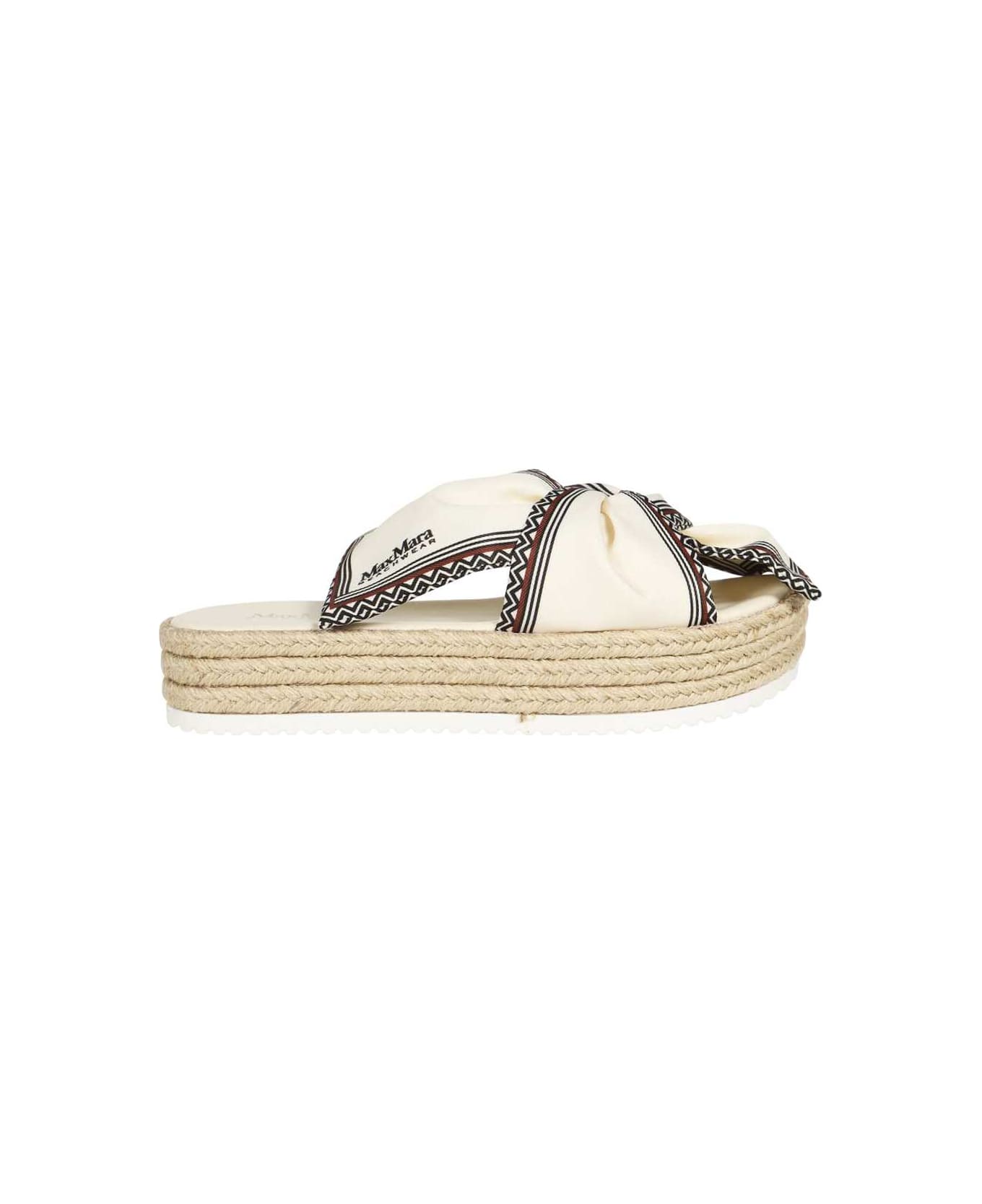 Max Mara Bow Detail Sandals - Ivory