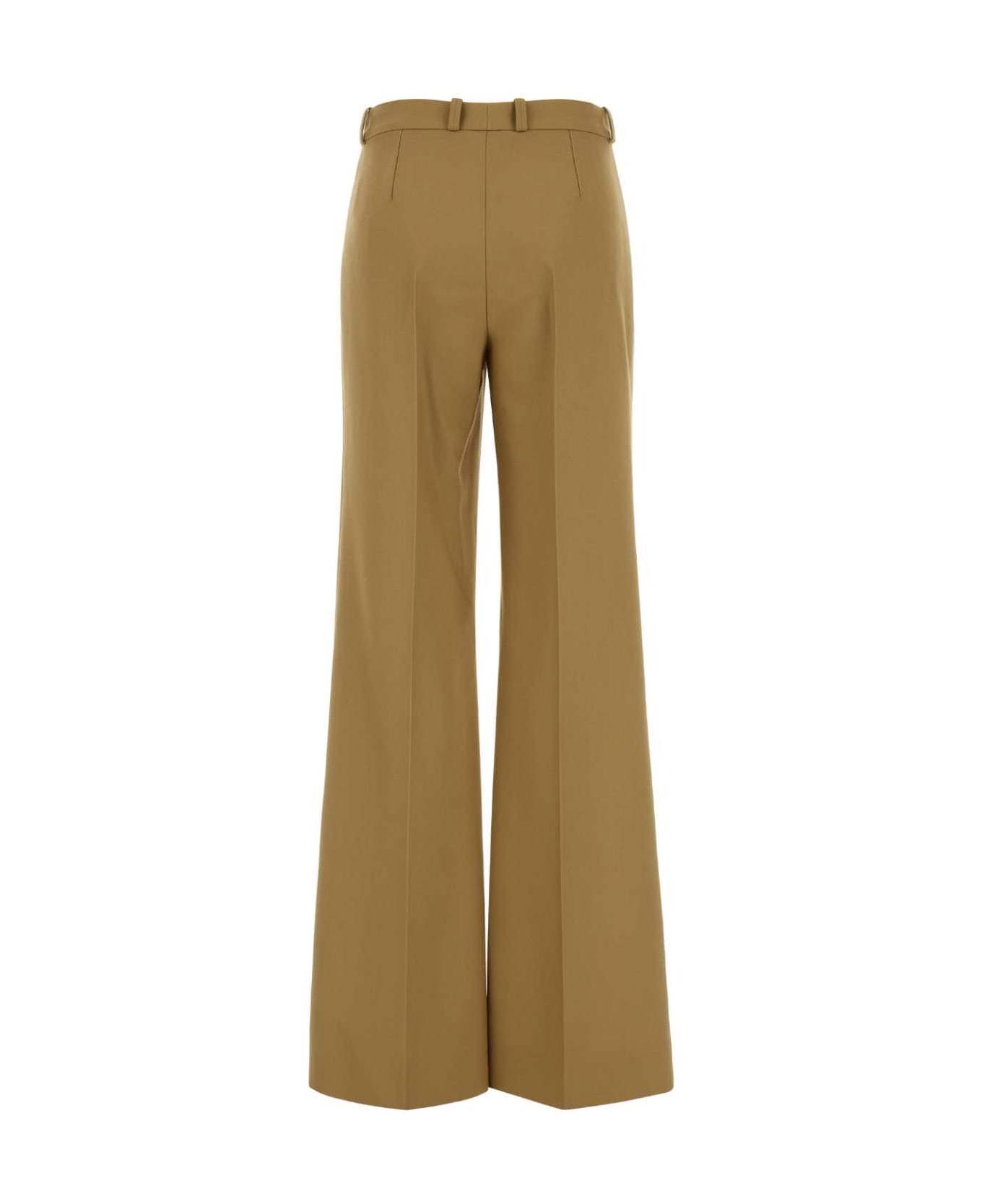 Chloé Khaki Wool Palazzo Pant - NUT