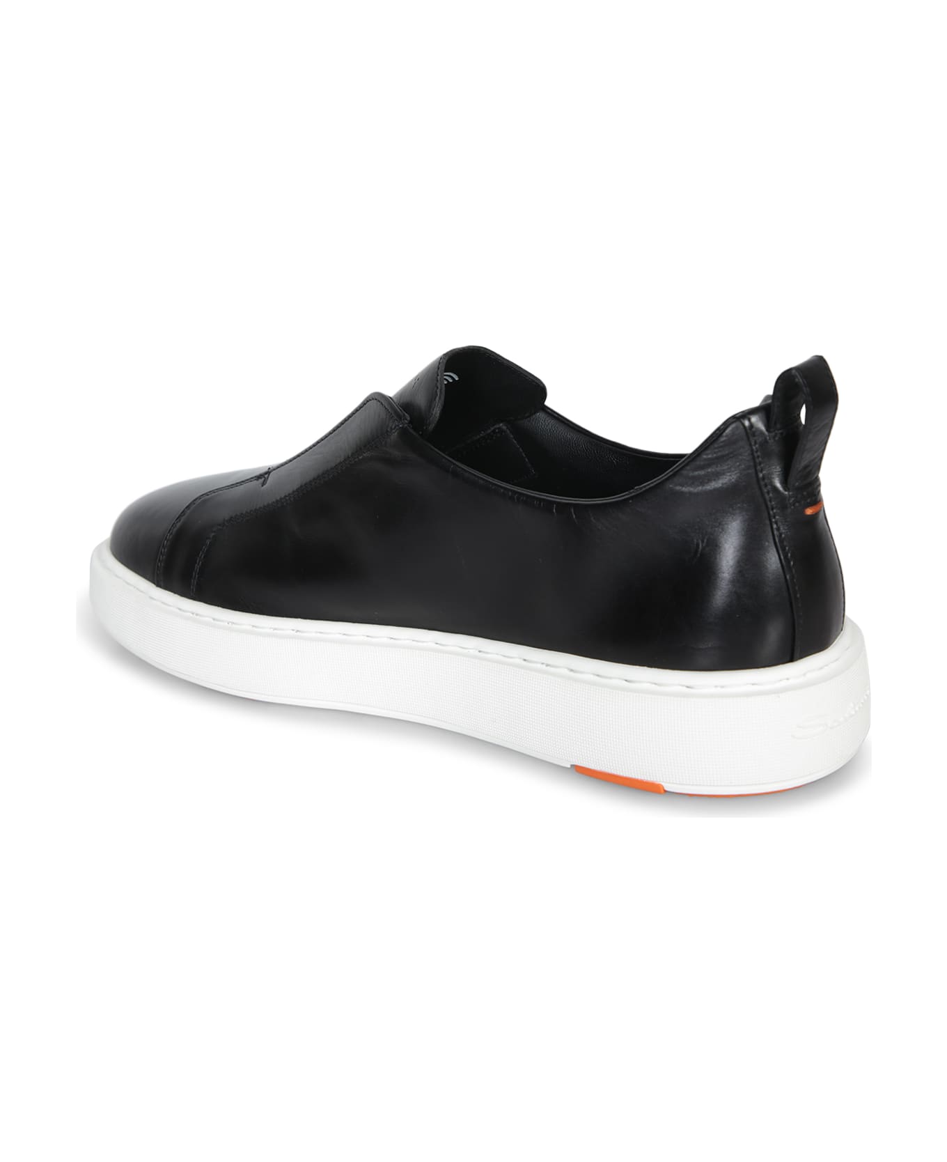 Santoni Victory Black Leather Sneakers - Black