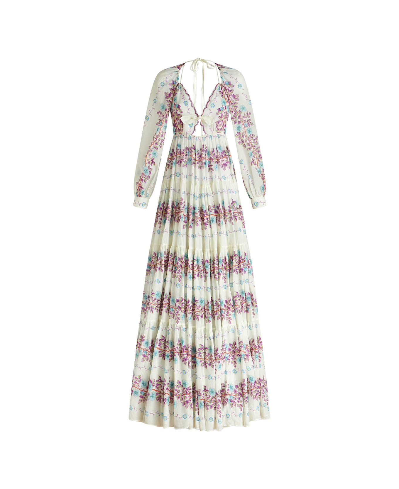 Etro White Maxi Dress With Cut-out And Floral Print - White