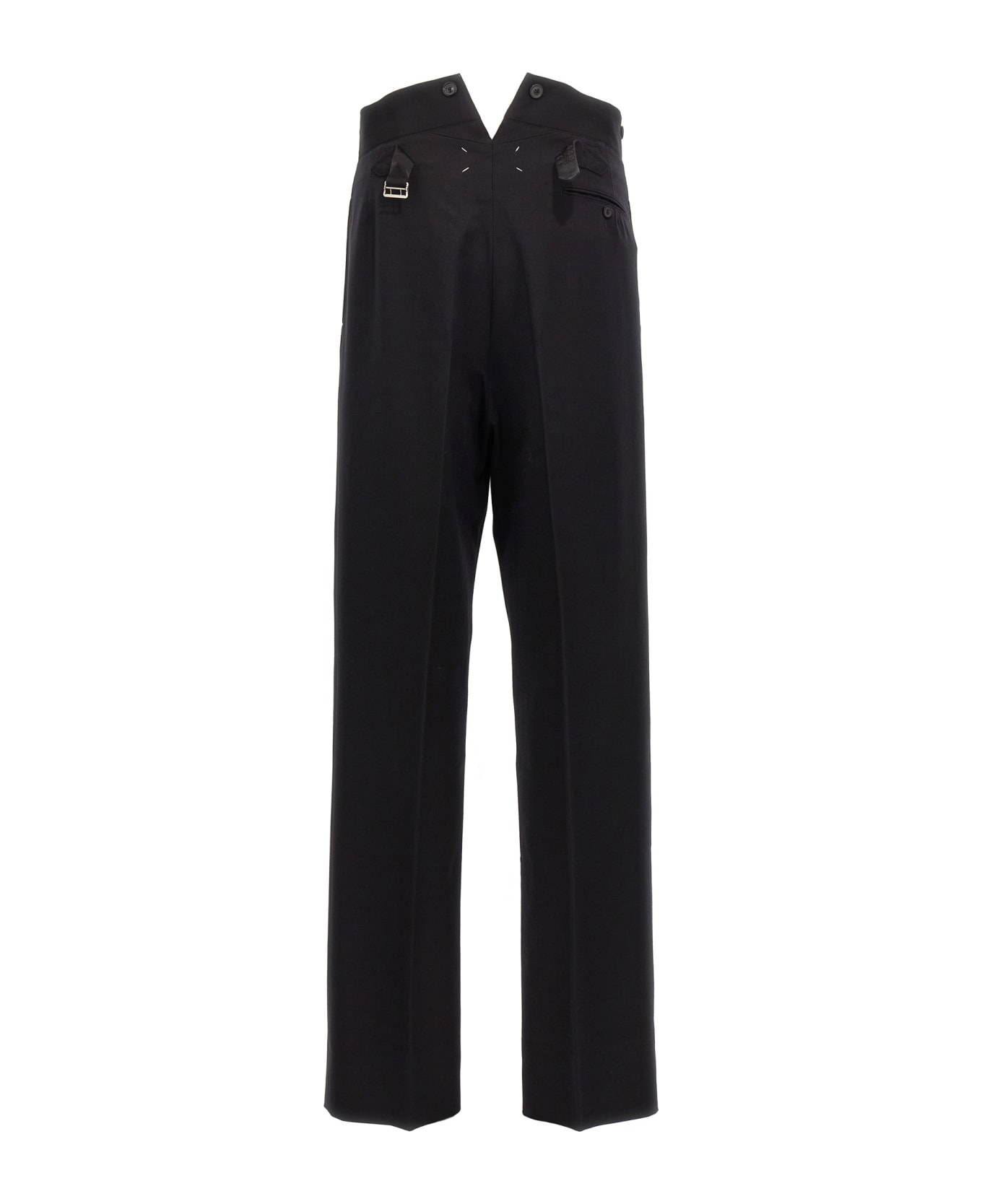 Maison Margiela Strap Wool Pants - BLACK