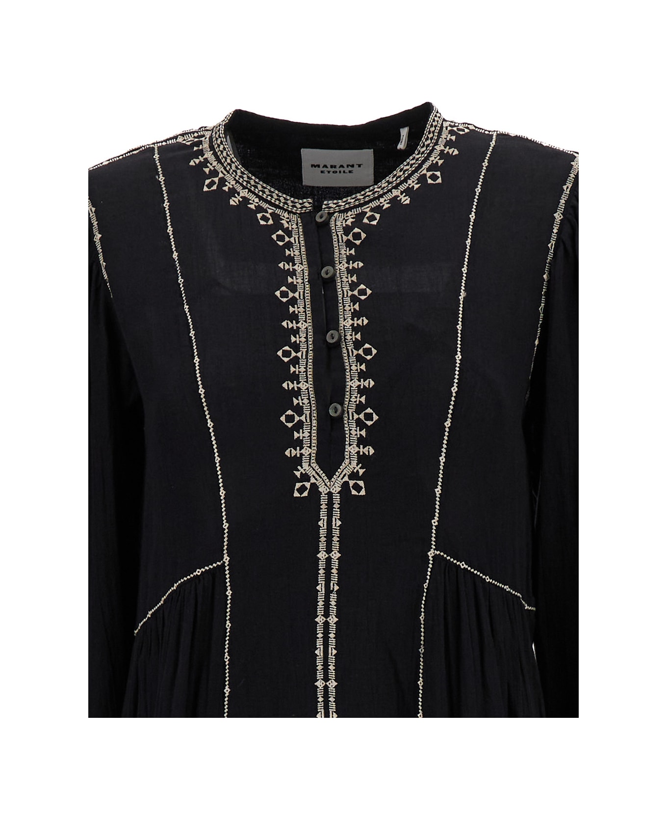Marant Étoile Black 'pippa' Midi Dress In Cotton Woman - Black