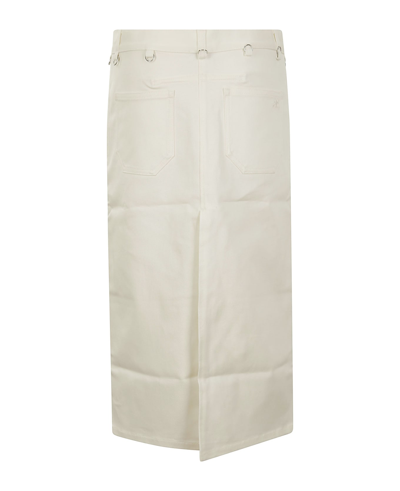 Courrèges Multiflex White Denim Skirt - HERITAGE WHITE