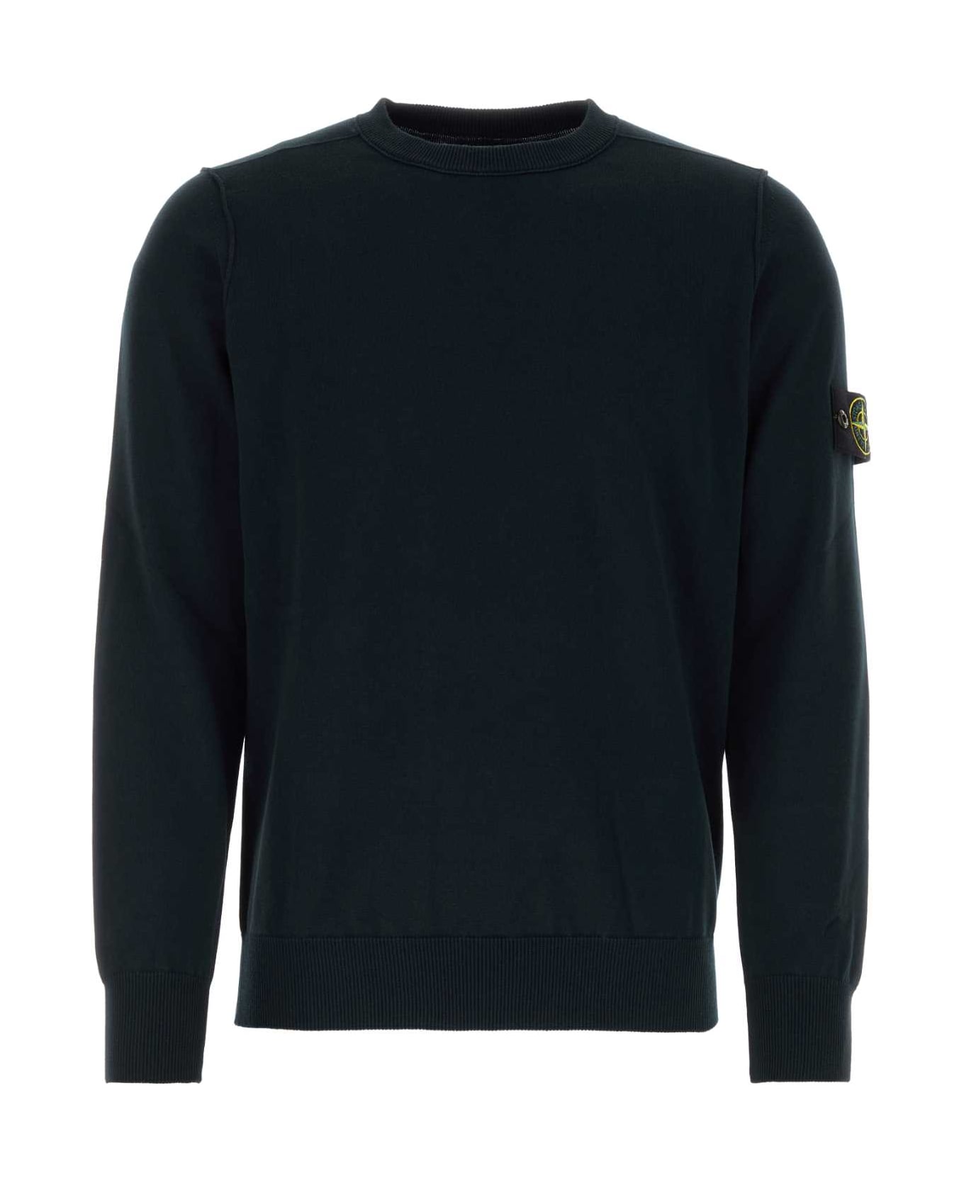 Stone Island Black Cotton Sweater - BLK