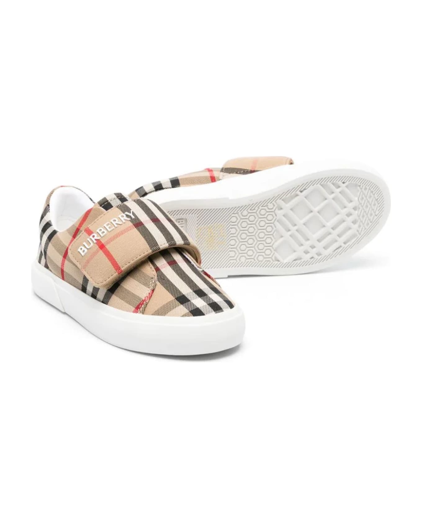Burberry Beige Touch-strap Trainers - Archive Beige Ip Chk シューズ