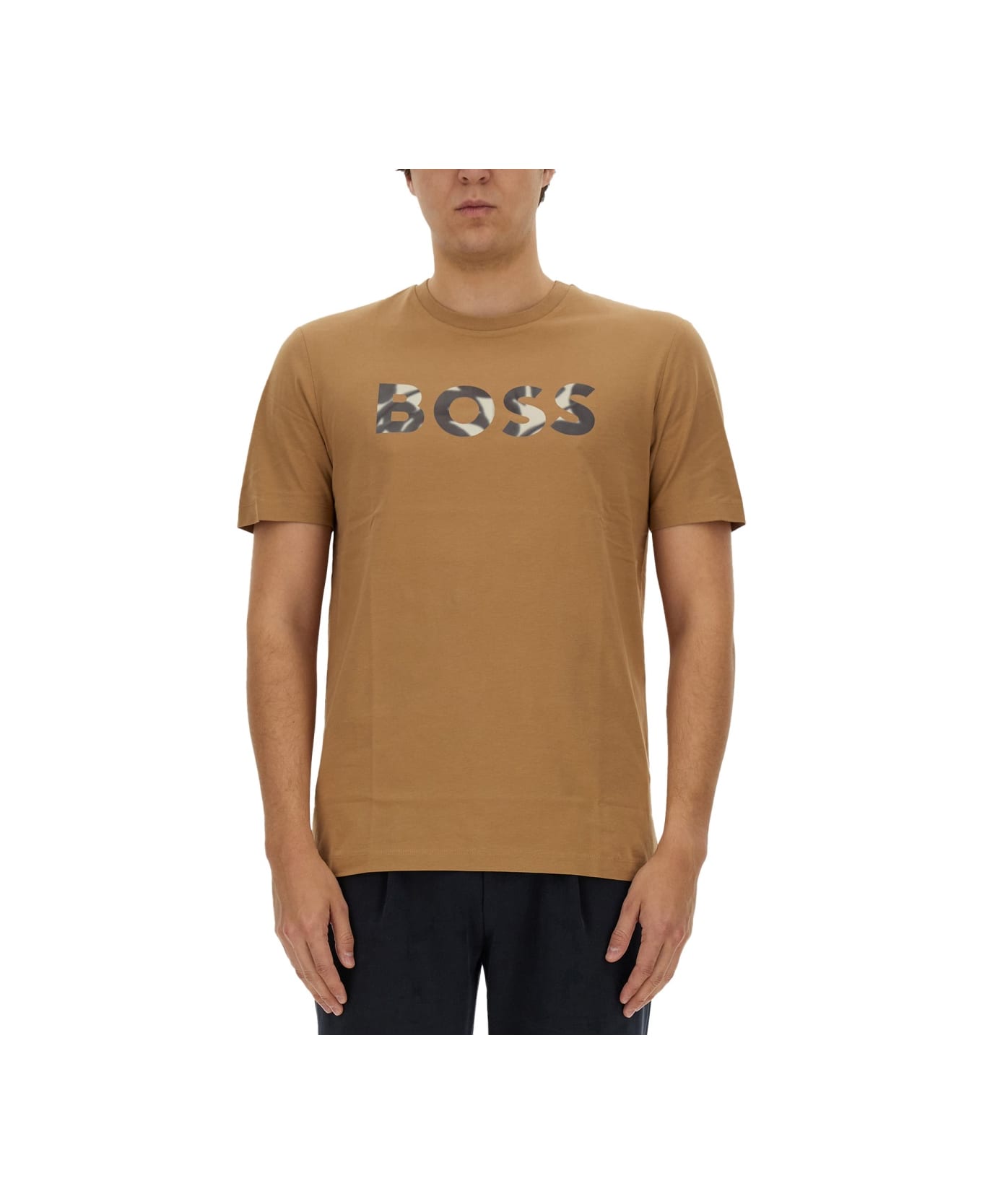 Hugo Boss T-shirt With Logo - BEIGE シャツ