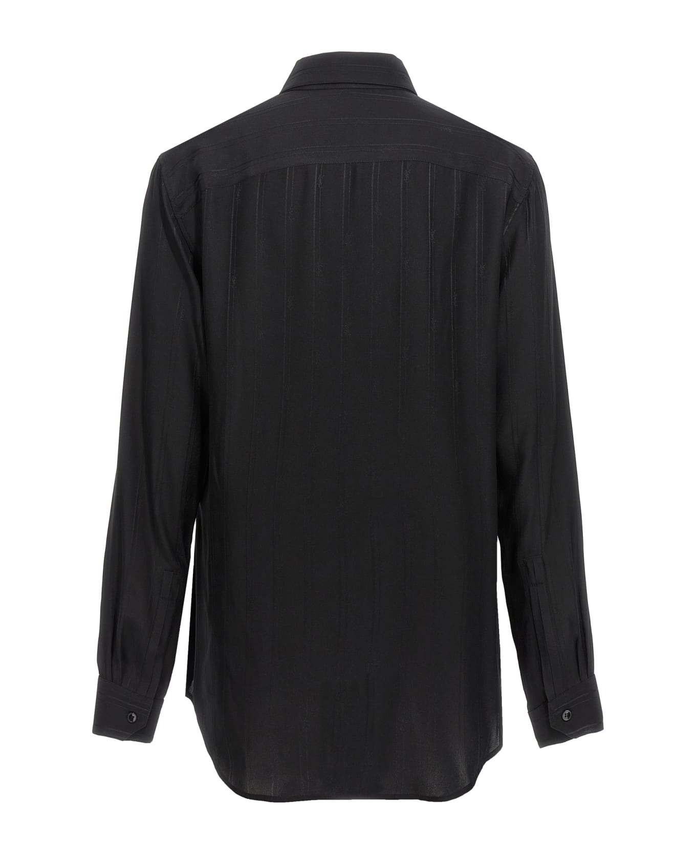 Saint Laurent Cassandre Silk Shirt - Black シャツ