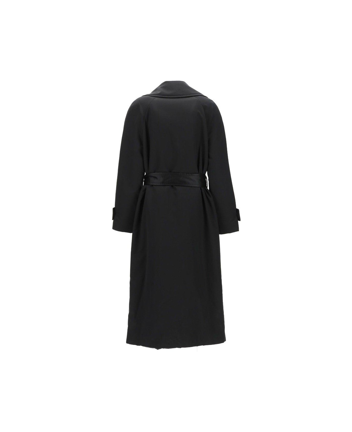 Saint Laurent Belted Long-sleeved Coat - BLACK コート