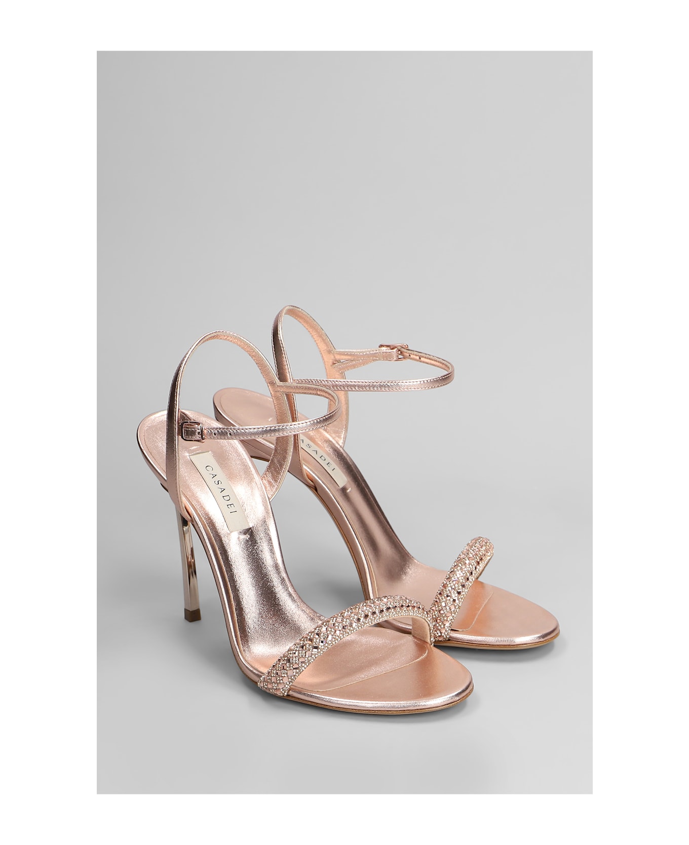Casadei Julia Stratosphere Sandals In Bronze Leather - bronze