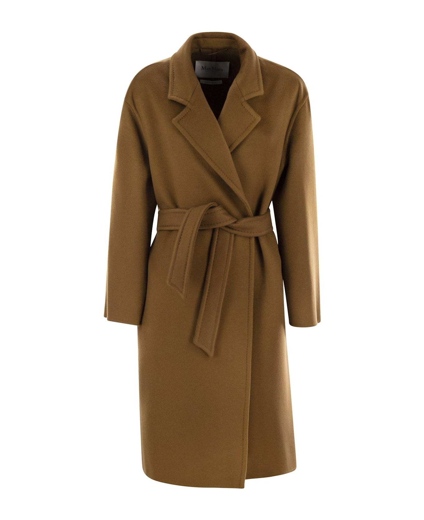 Max Mara Melinda Belted Long-sleeved Coat - Leather Brown