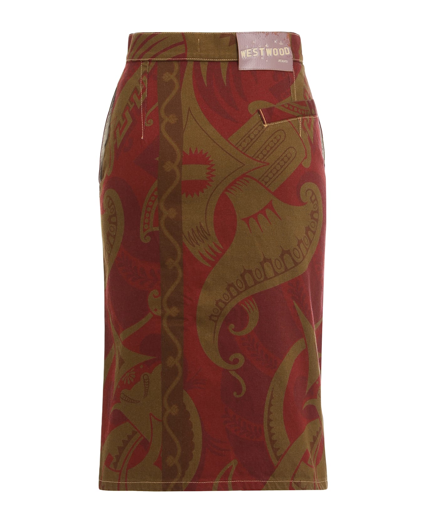 Vivienne Westwood Midi Skirt In Printed Cotton - red