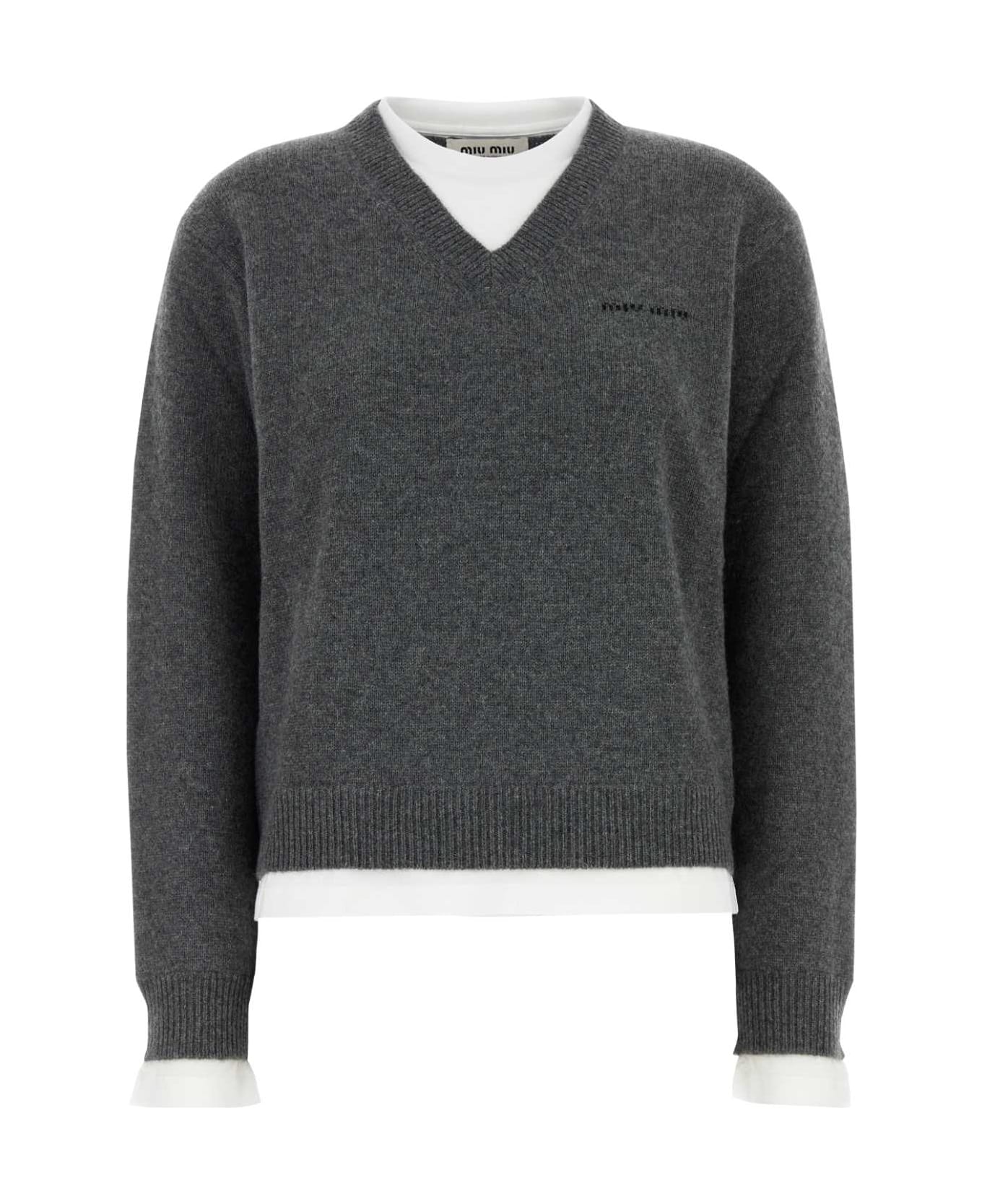 Miu Miu Dark Grey Cashmere Sweater - ARDESIA