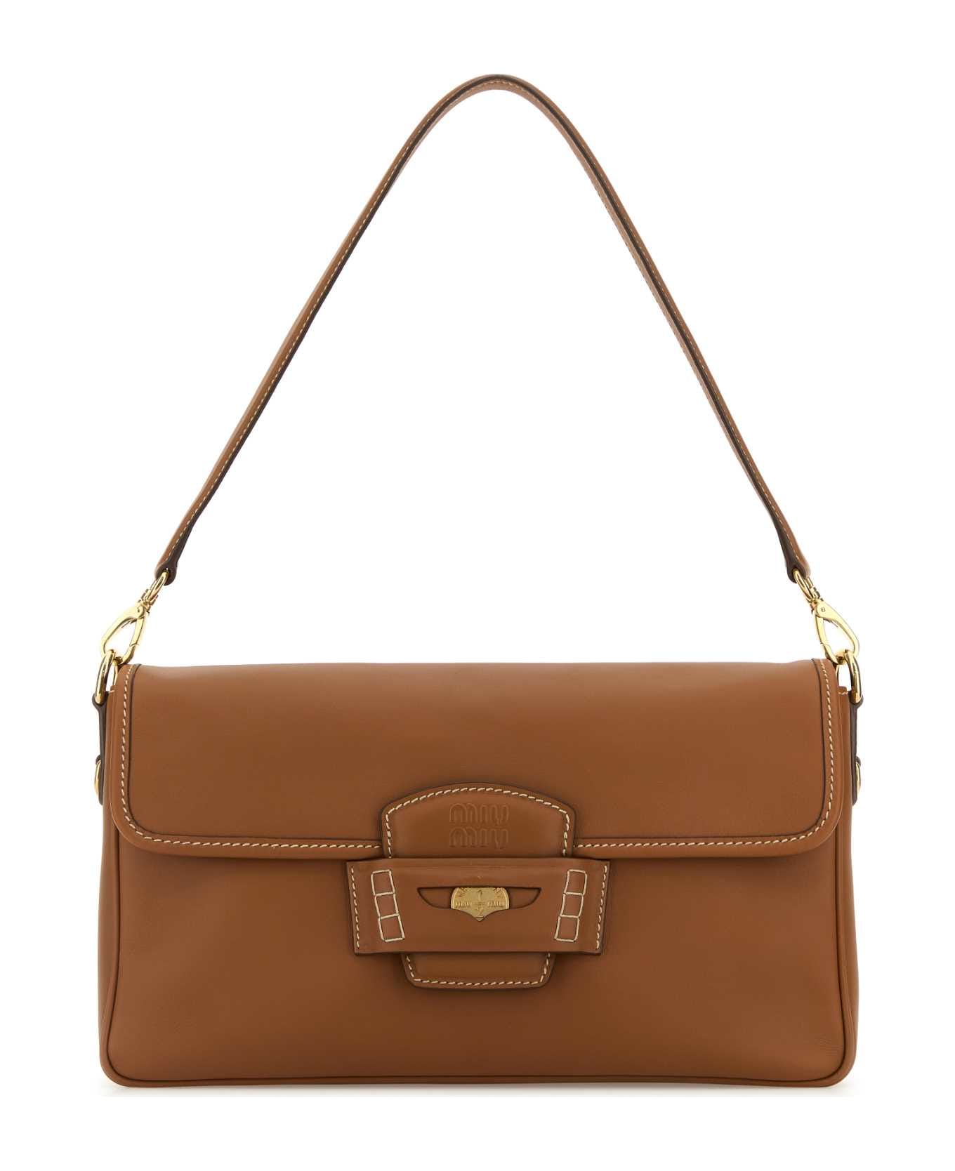 Caramel Leather Penny Shoulder Bag - Thumbnail 2