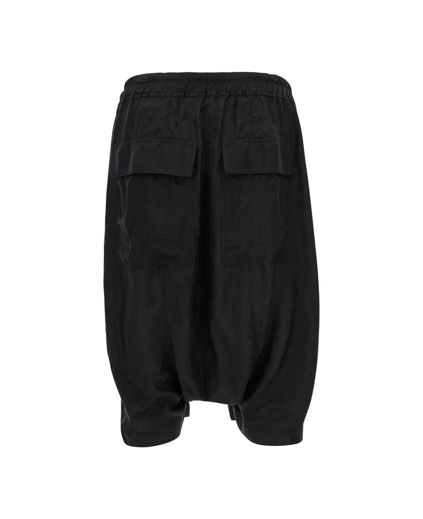Rick Owens Rick's Pods' Trousers With Black Low Crotch In Rayon Man - Black ショートパンツ