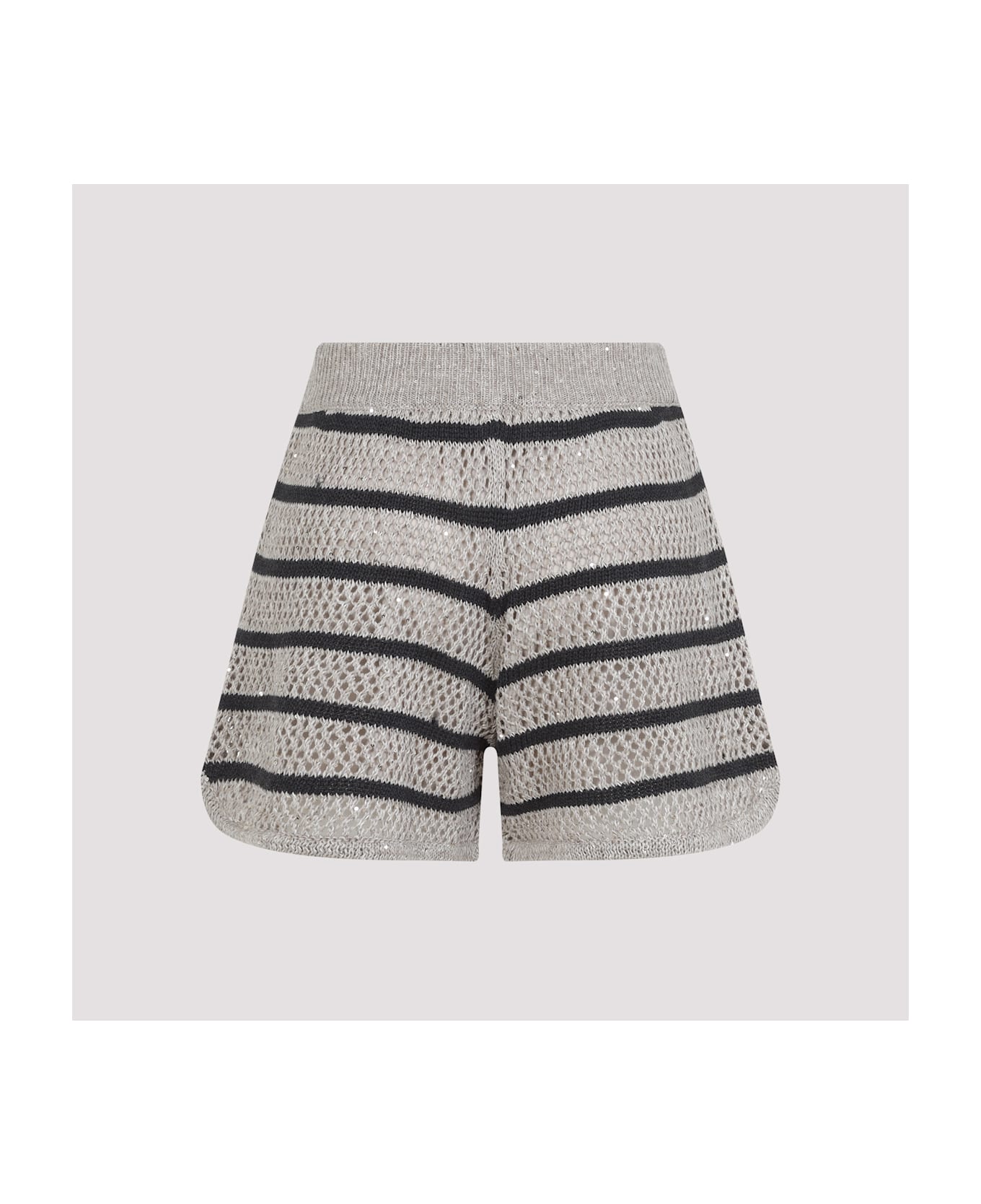 Brunello Cucinelli Striped Knit Bermuda - Beige Freddo