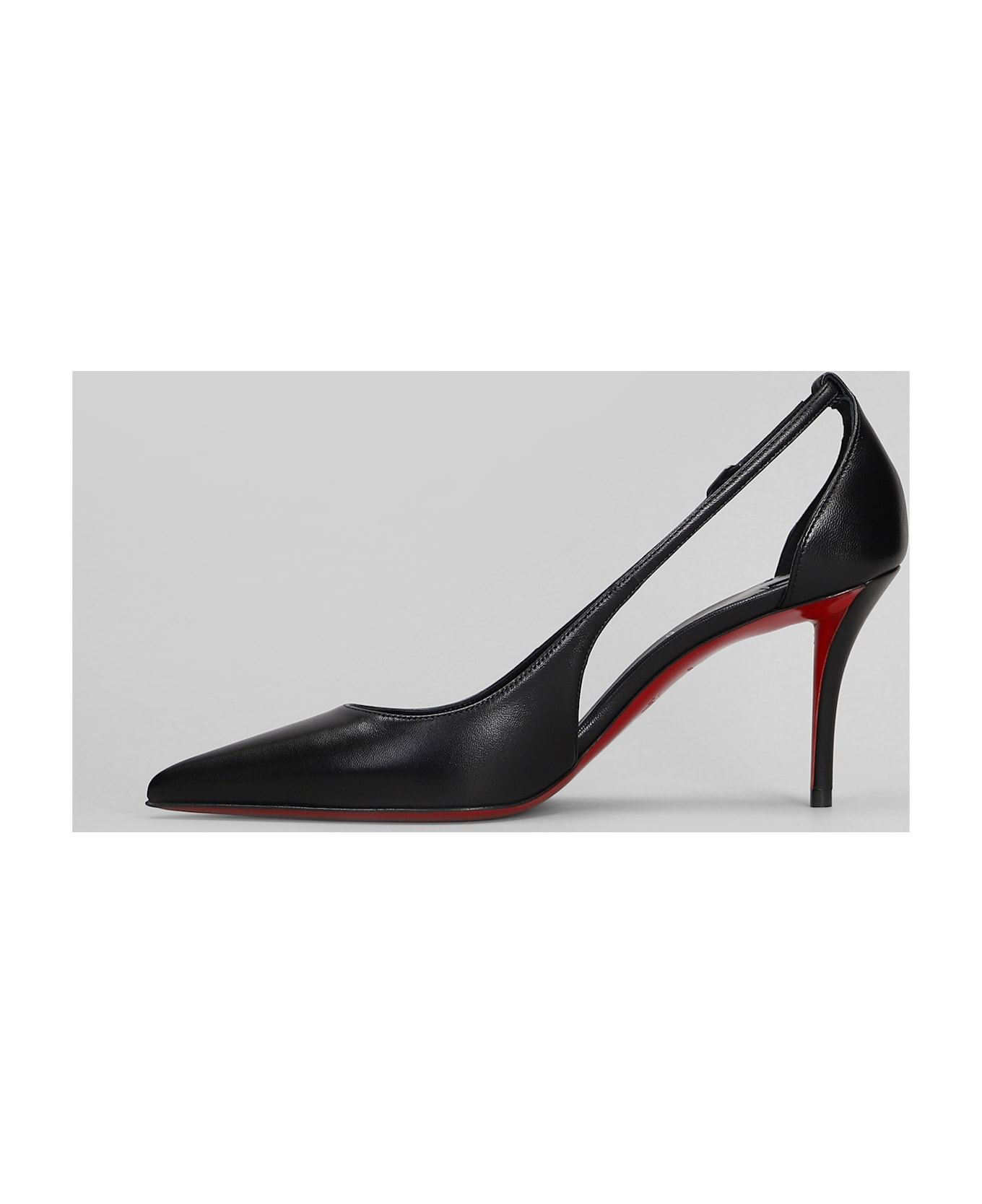 Christian Louboutin Apostrophatoric 80 Pumps In Black Leather - Black/lin Black