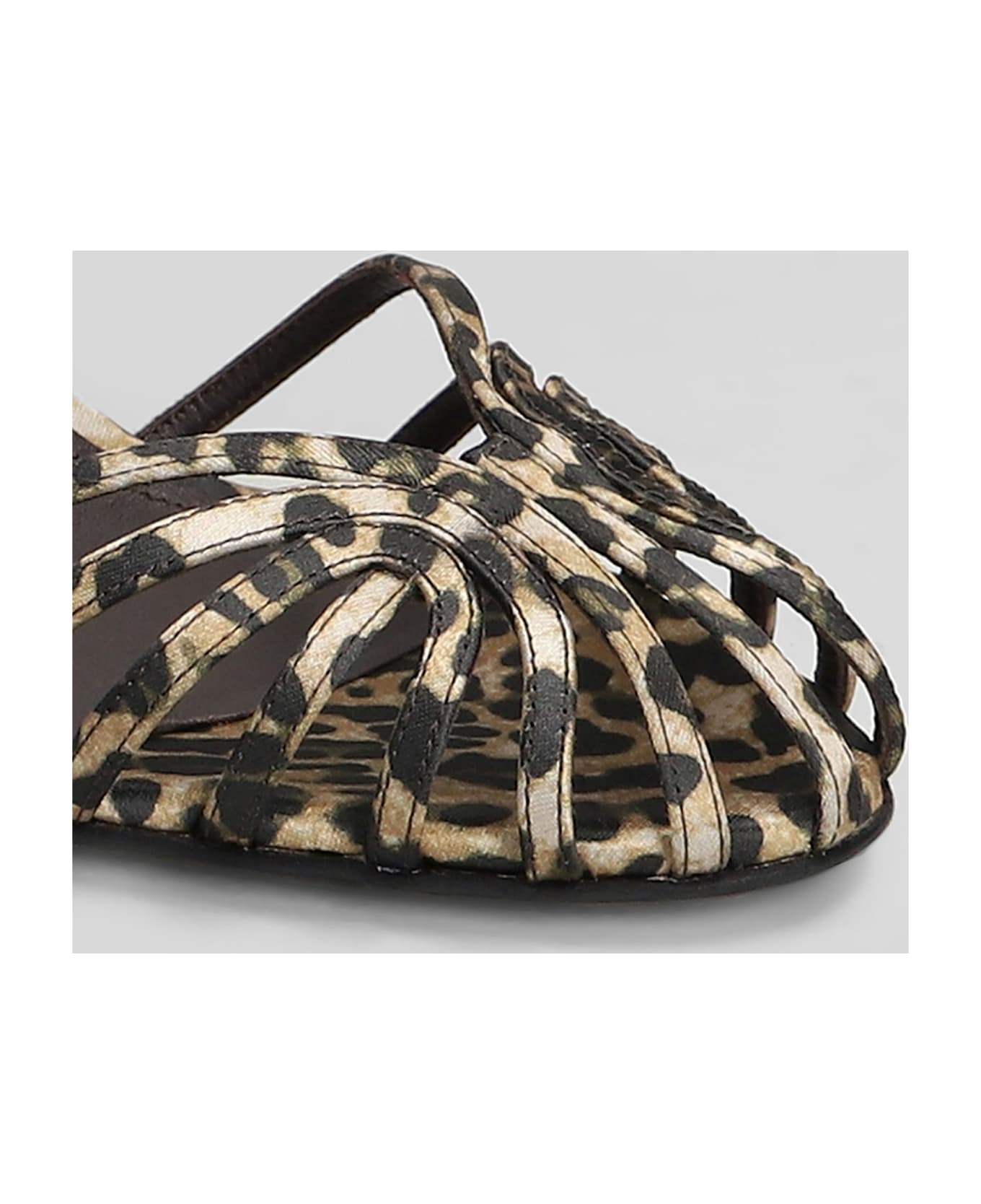Alevì Ally 95 Sandals In Animalier Satin - Animalier