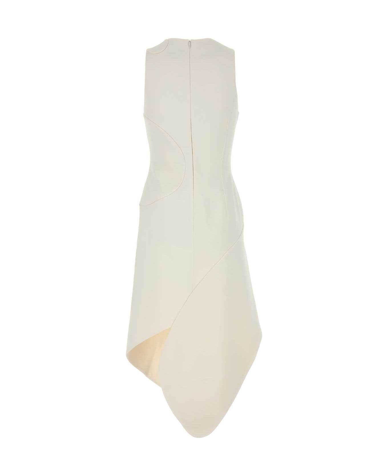 Ferragamo White Stretch Crepe Dress - MASCARPONE
