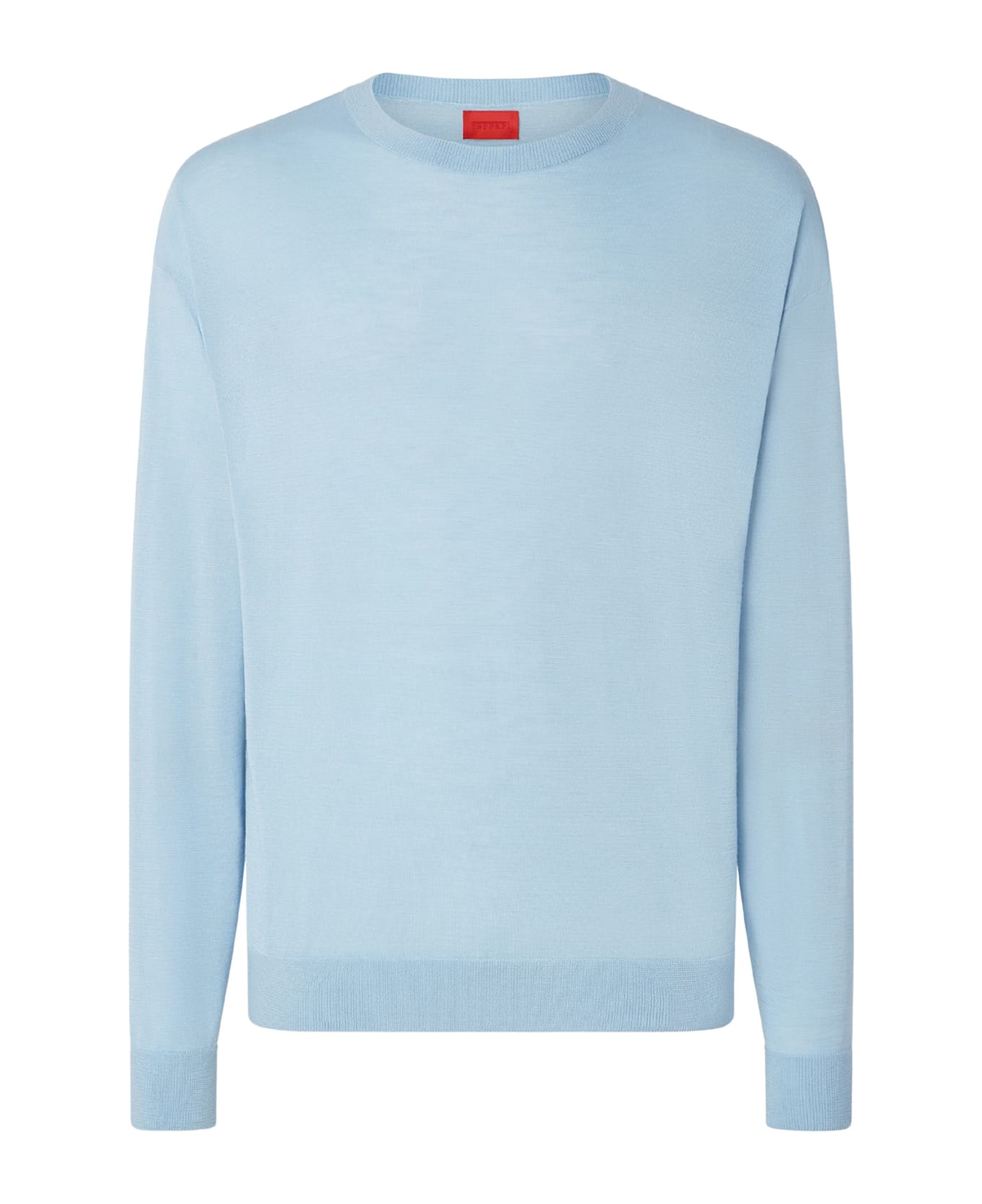 Ferrari Crew Neck Sweater In Cashmere And Silk - Clear Blue