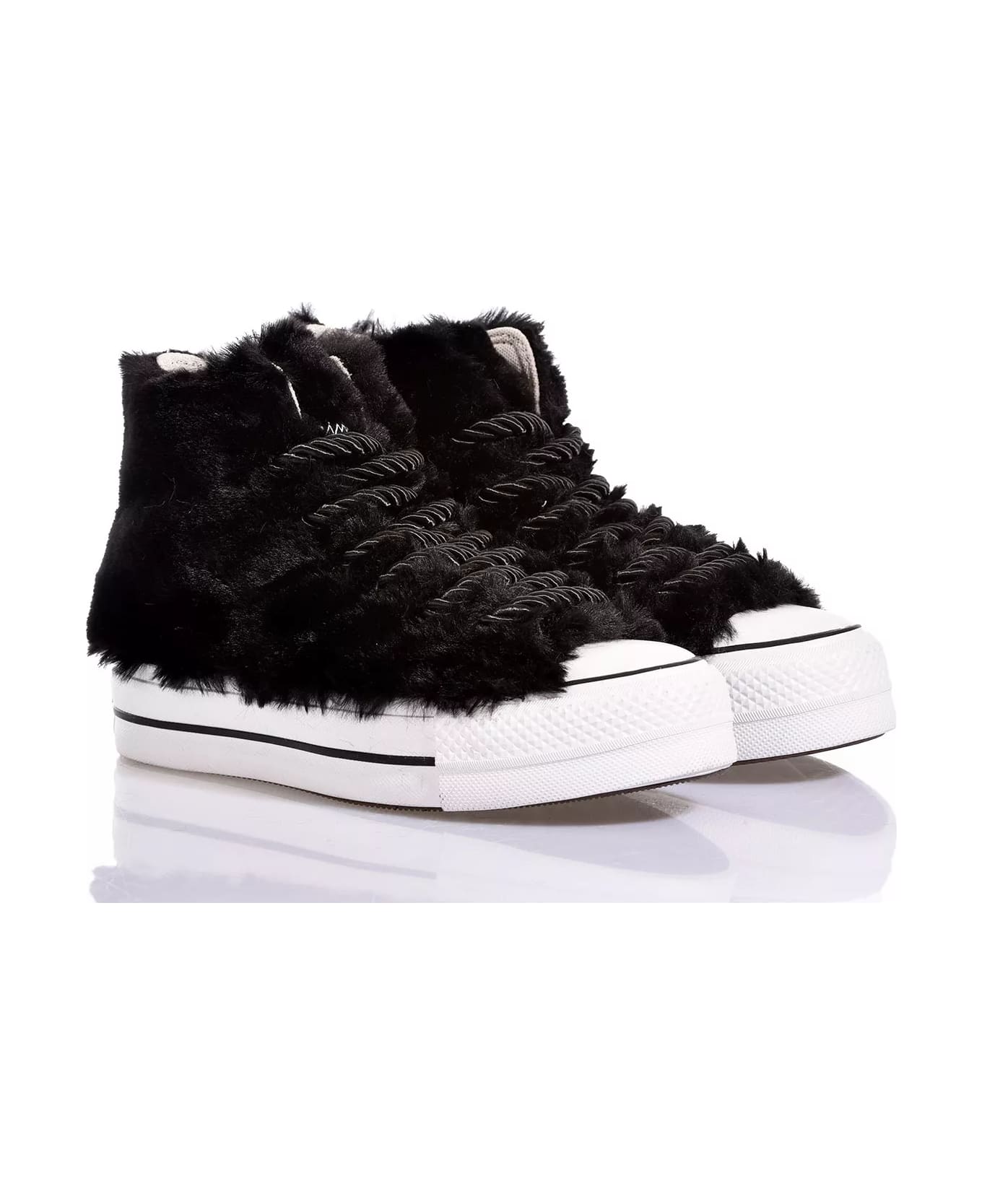 Mimanera Converse Platform Fluffy Black