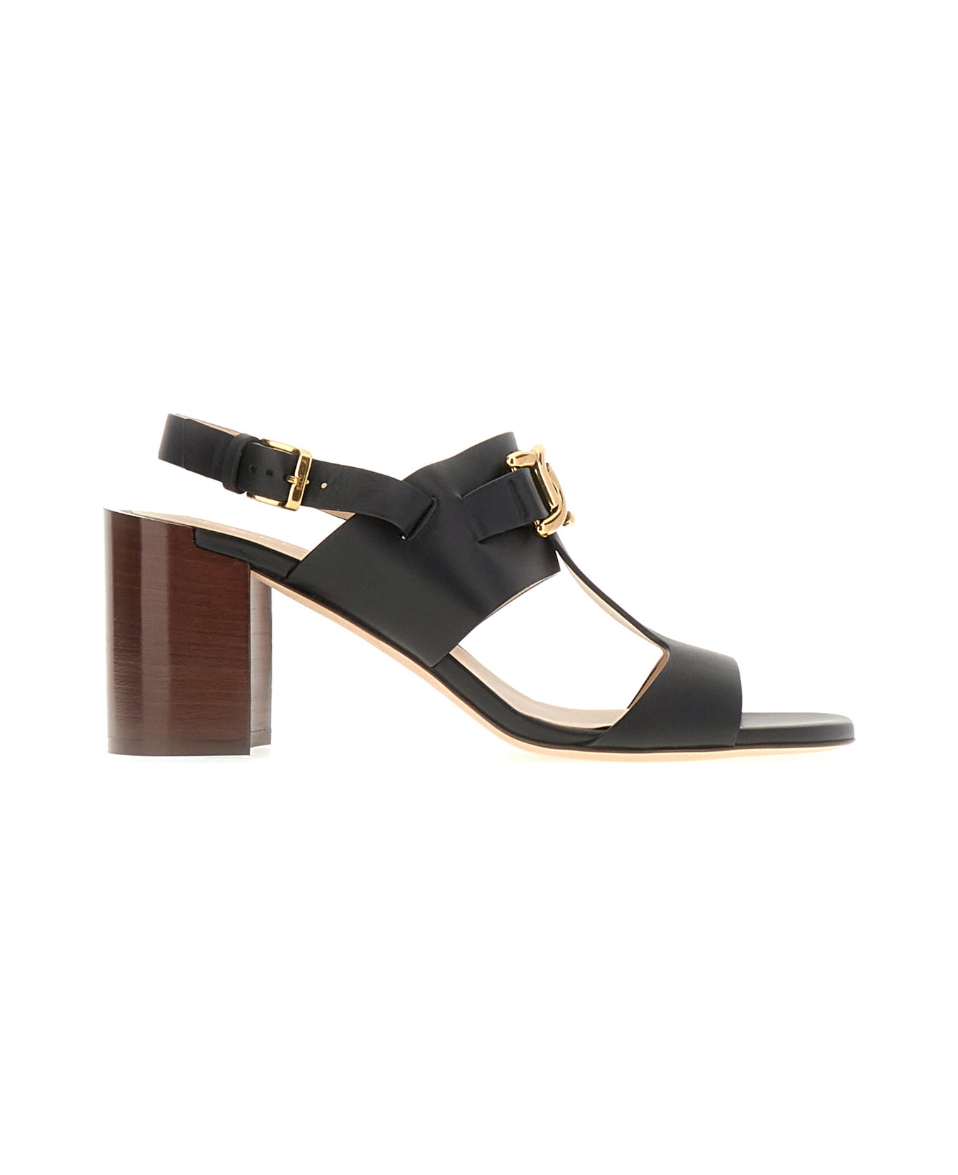 Tod's Kate Logo Plaque Sandals - BLACK