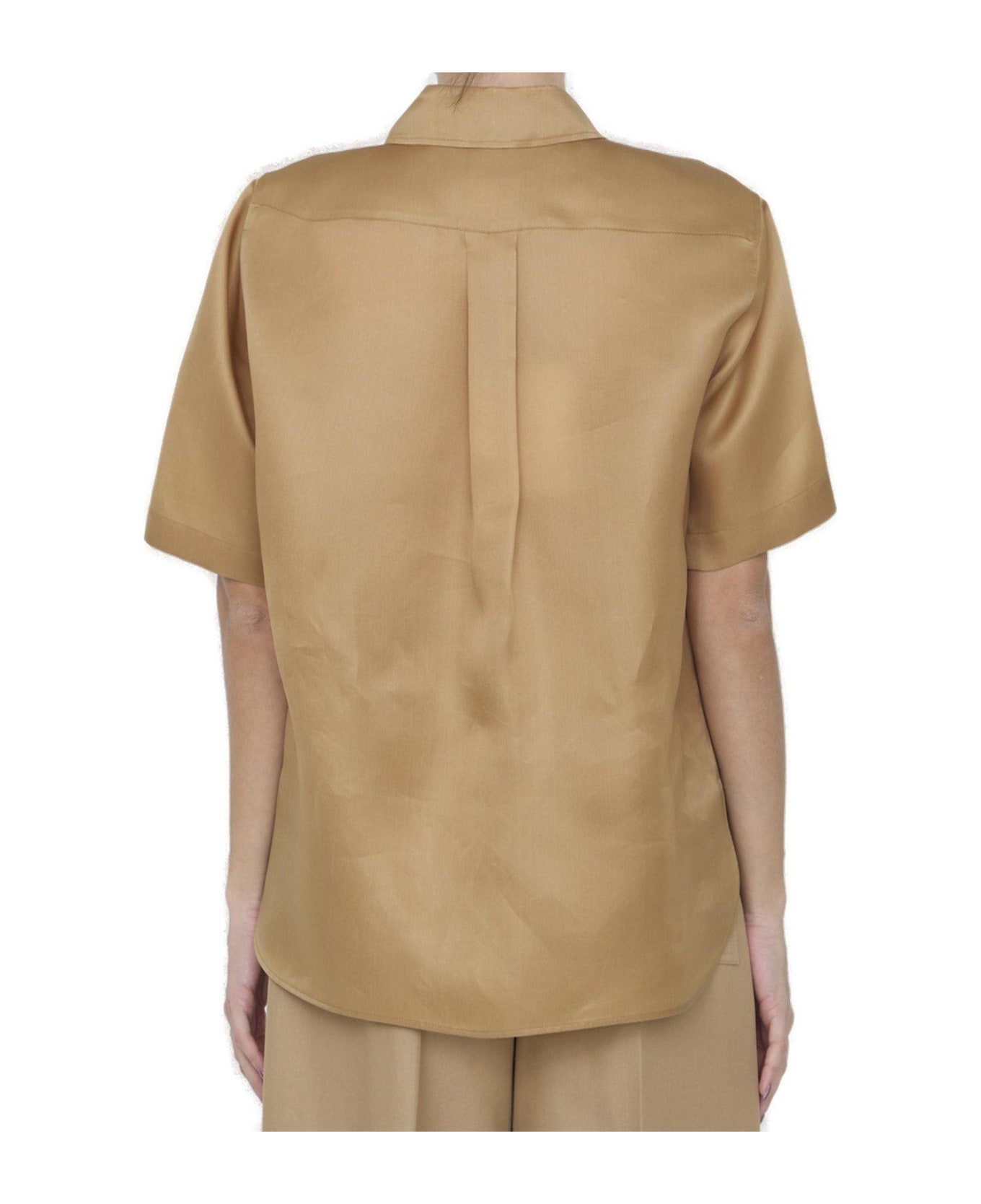 Max Mara Buttoned Short-sleeved Shirt - BEIGE シャツ