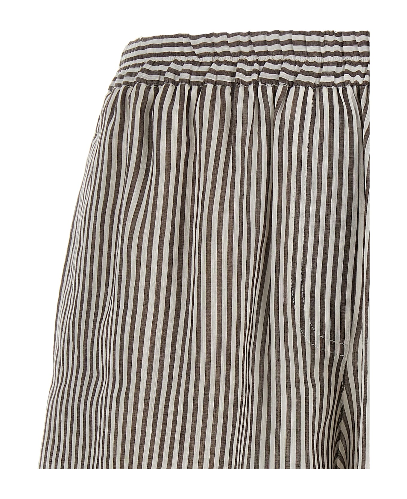 Brunello Cucinelli Striped Linen Bermuda Shorts - Multicolor