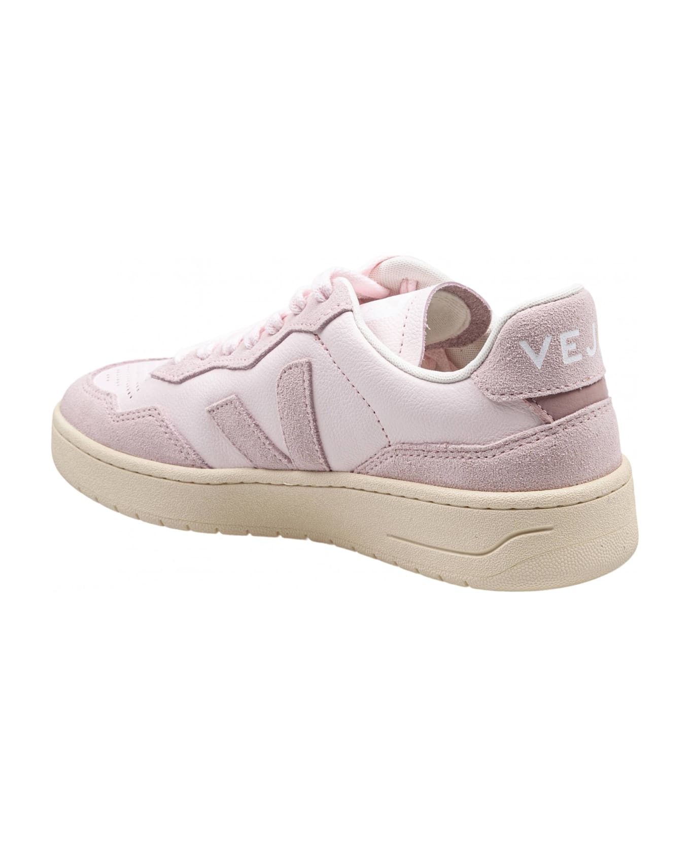 Veja V-90 Sneakers In Leather And Suede Color Petal - Light pink