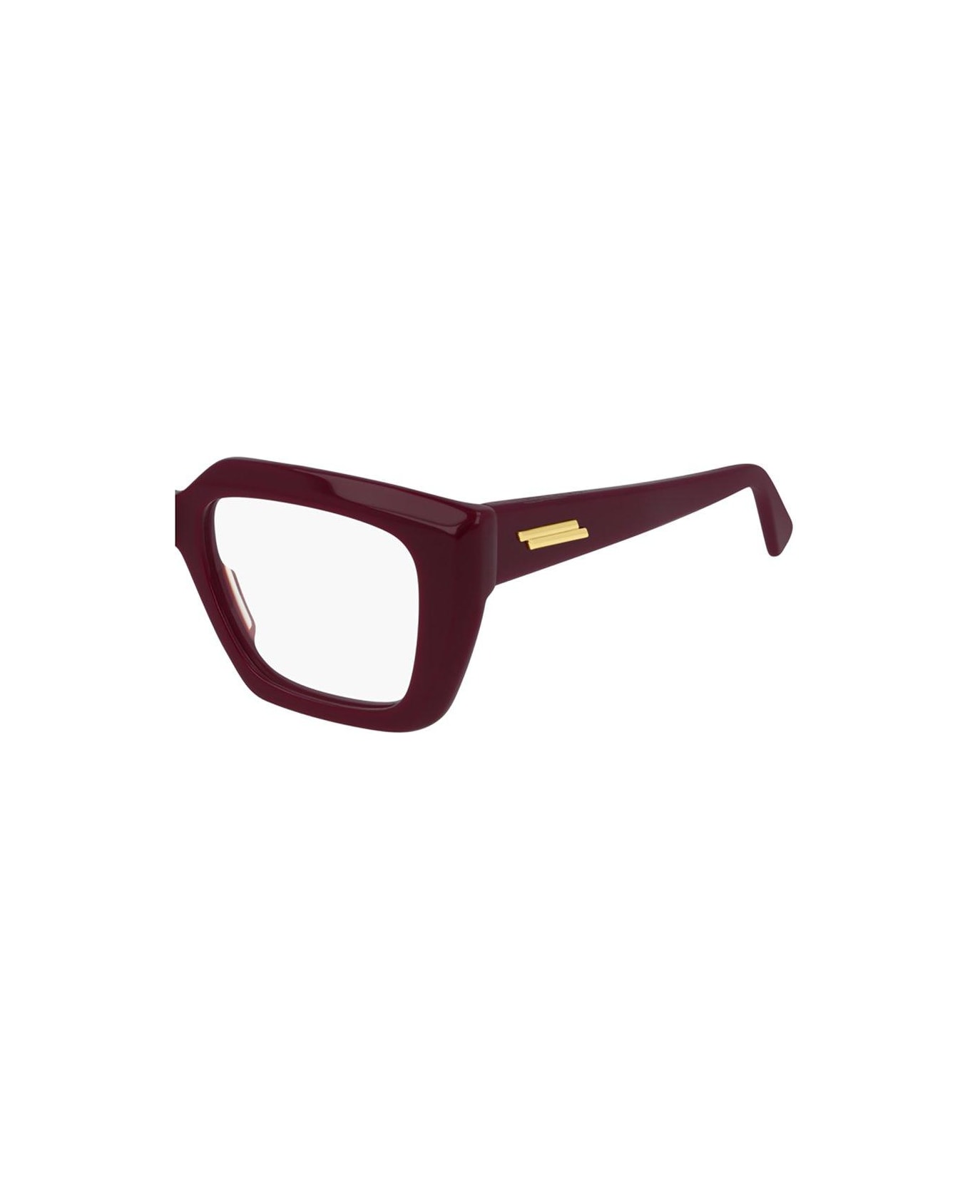Bottega Veneta Eyewear Square Frame Glasses - 003 burgundy burgundy tra