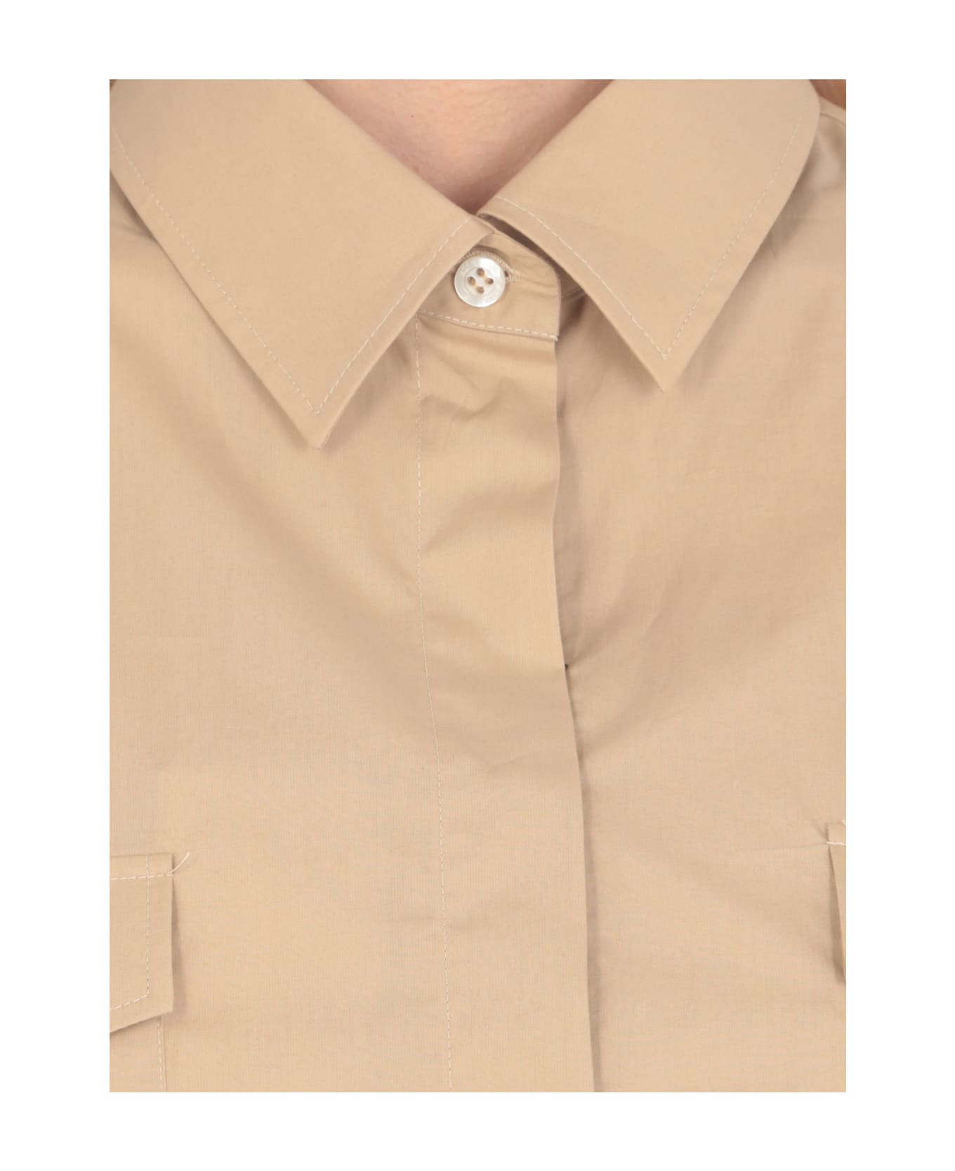 MSGM Cotton Shirt - Beige