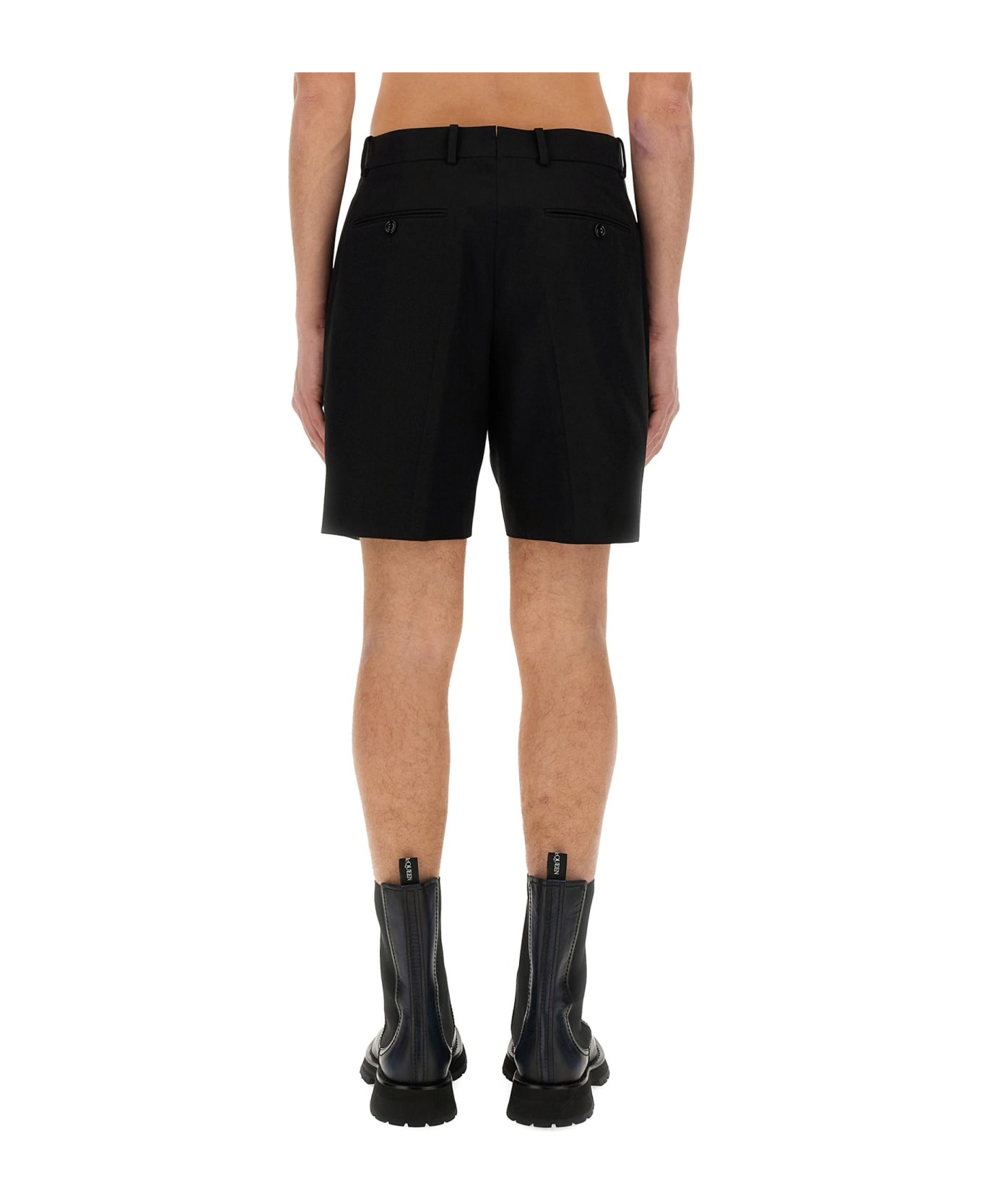 Alexander McQueen Cotton Bermuda Shorts - NERO
