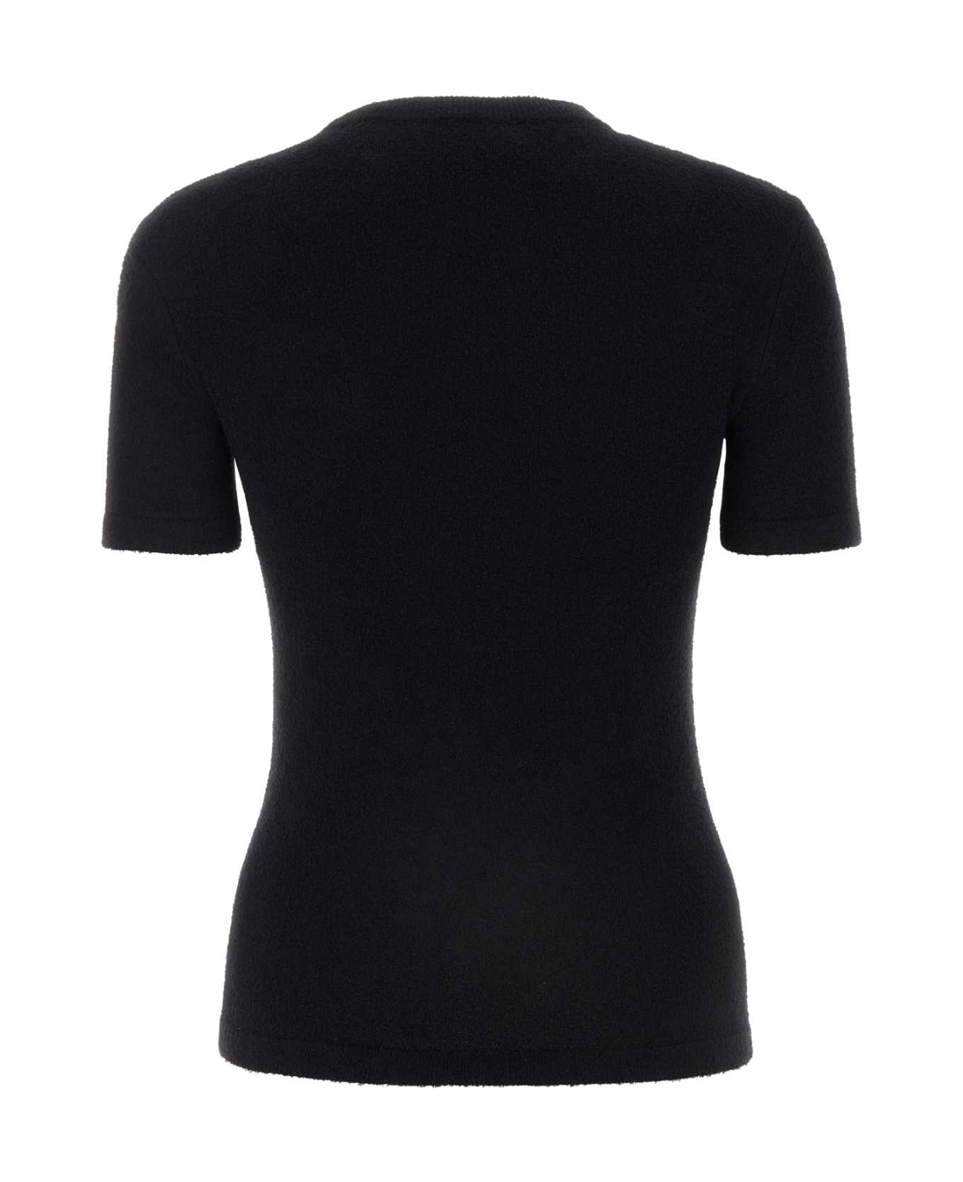 Balenciaga Black Terry Fabric T-shirt - Black