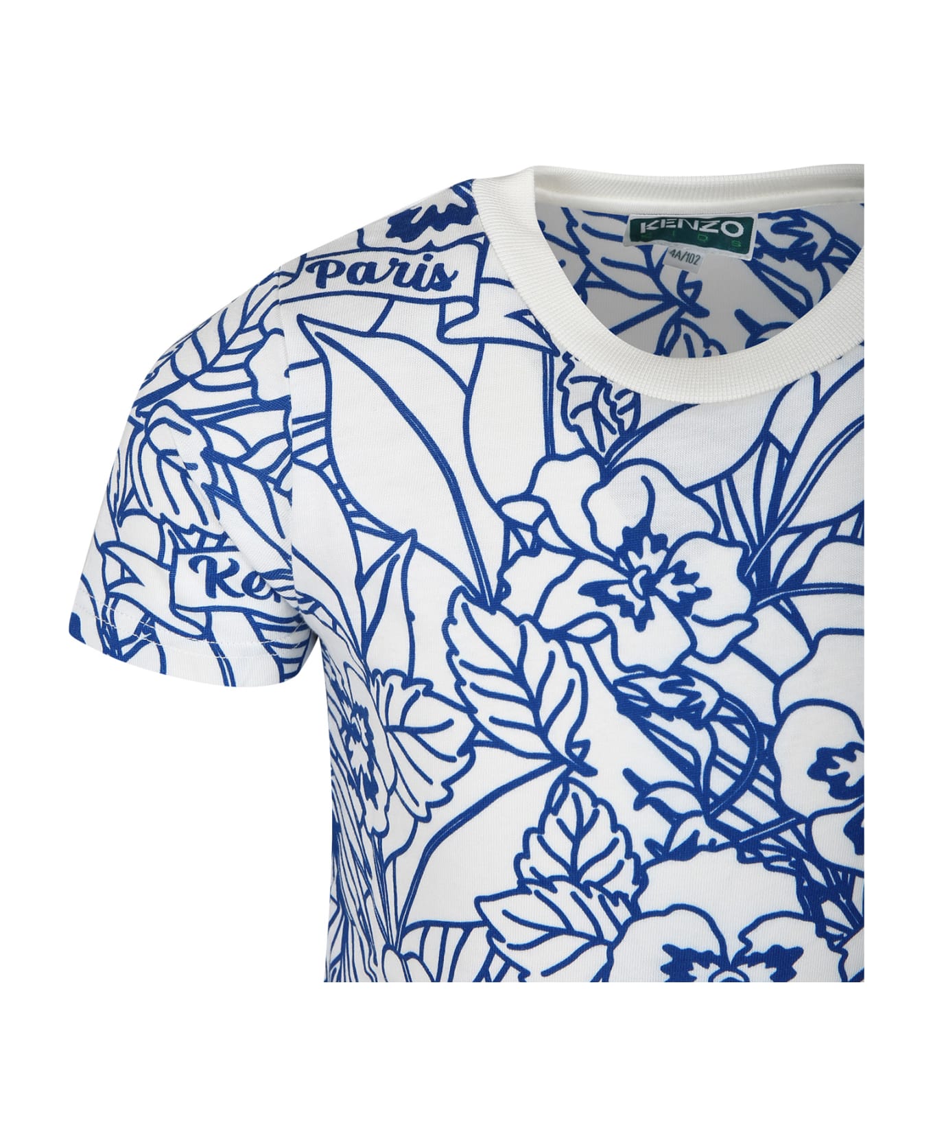 Kenzo Kids White T-shirt For Boy With Print And Logo - White